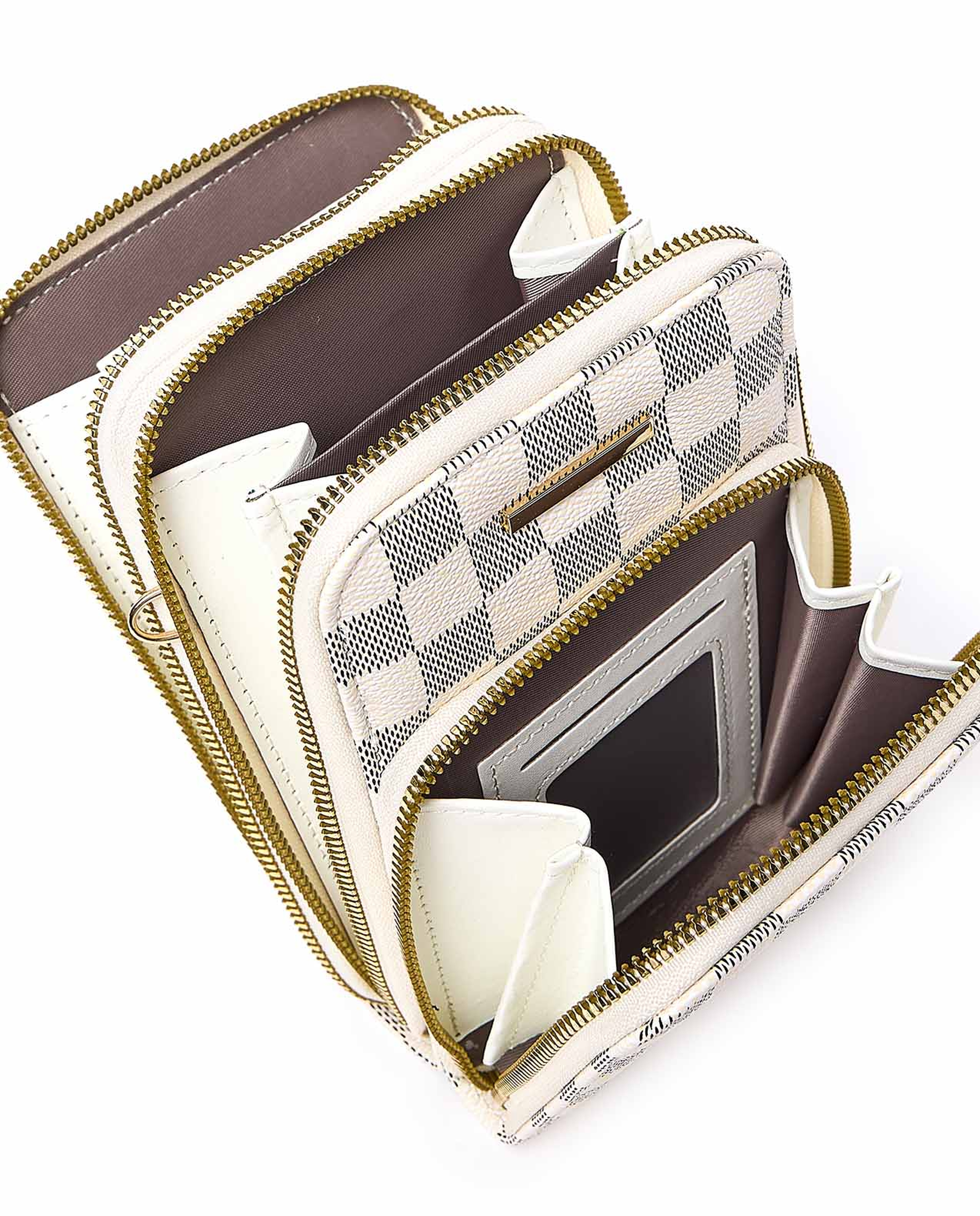 Checked Phone Crossbody Bag