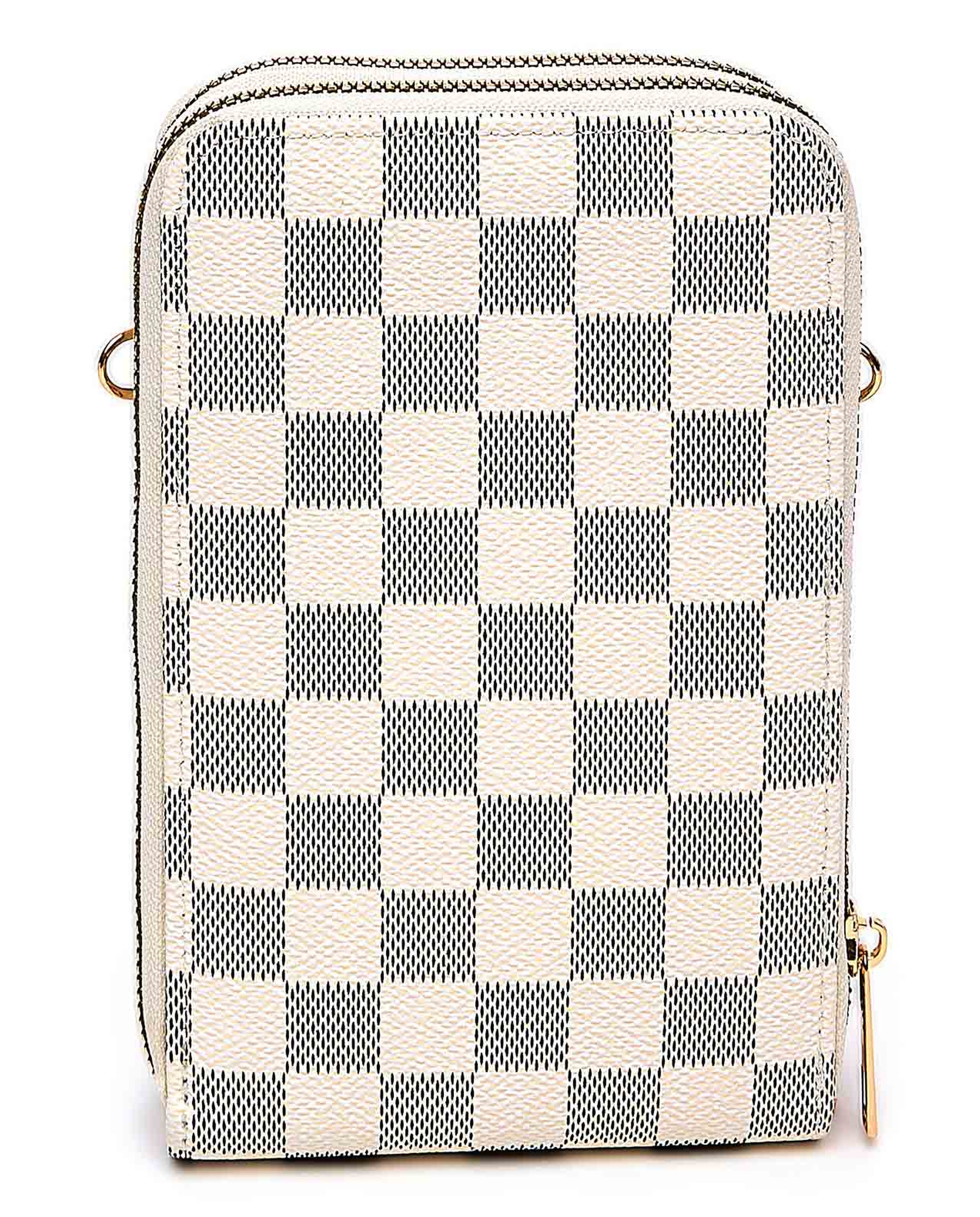 Checked Phone Crossbody Bag