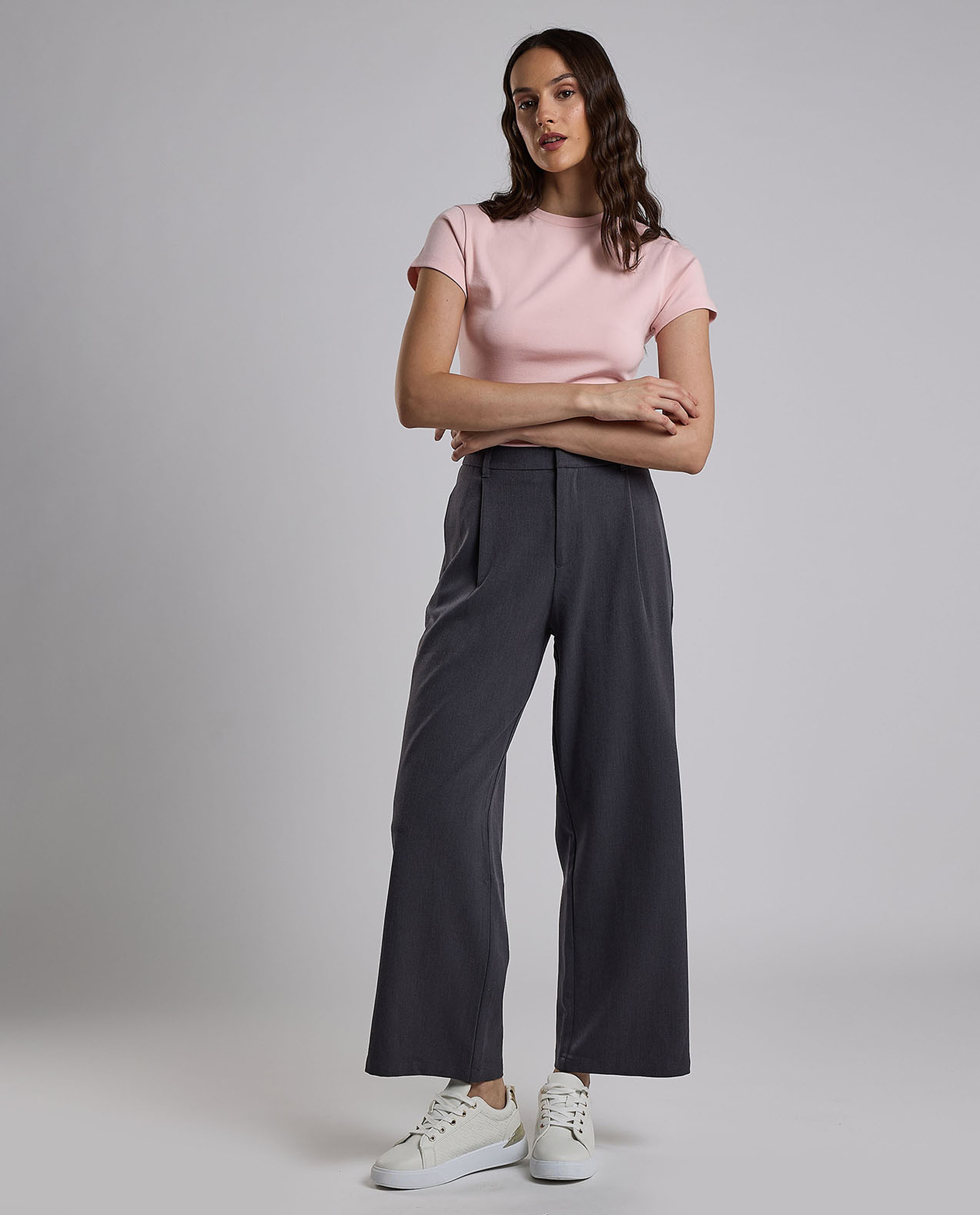 Solid T-Shirt with Crew Neck and Short Sleeves