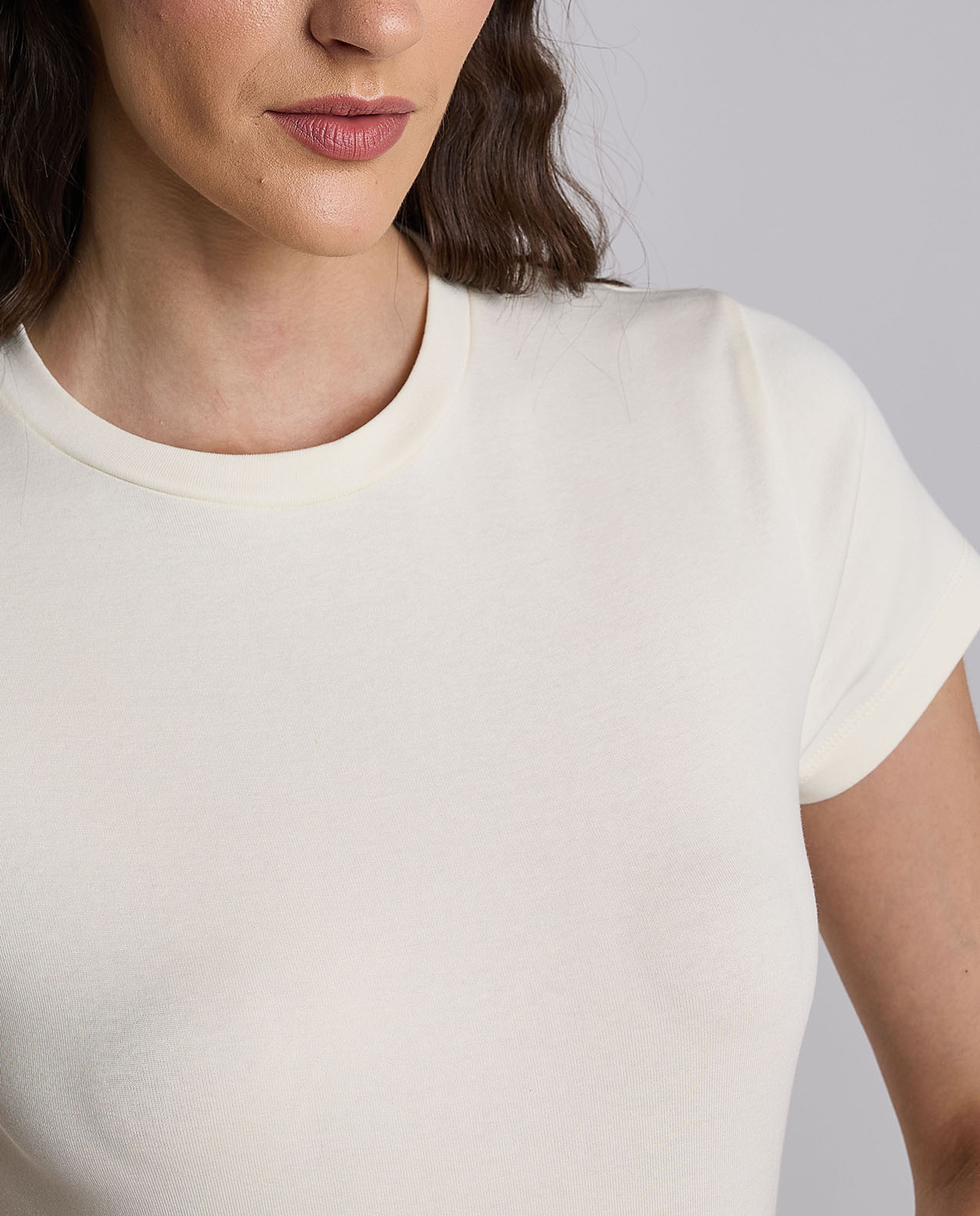 Solid T-Shirt with Crew Neck and Short Sleeves