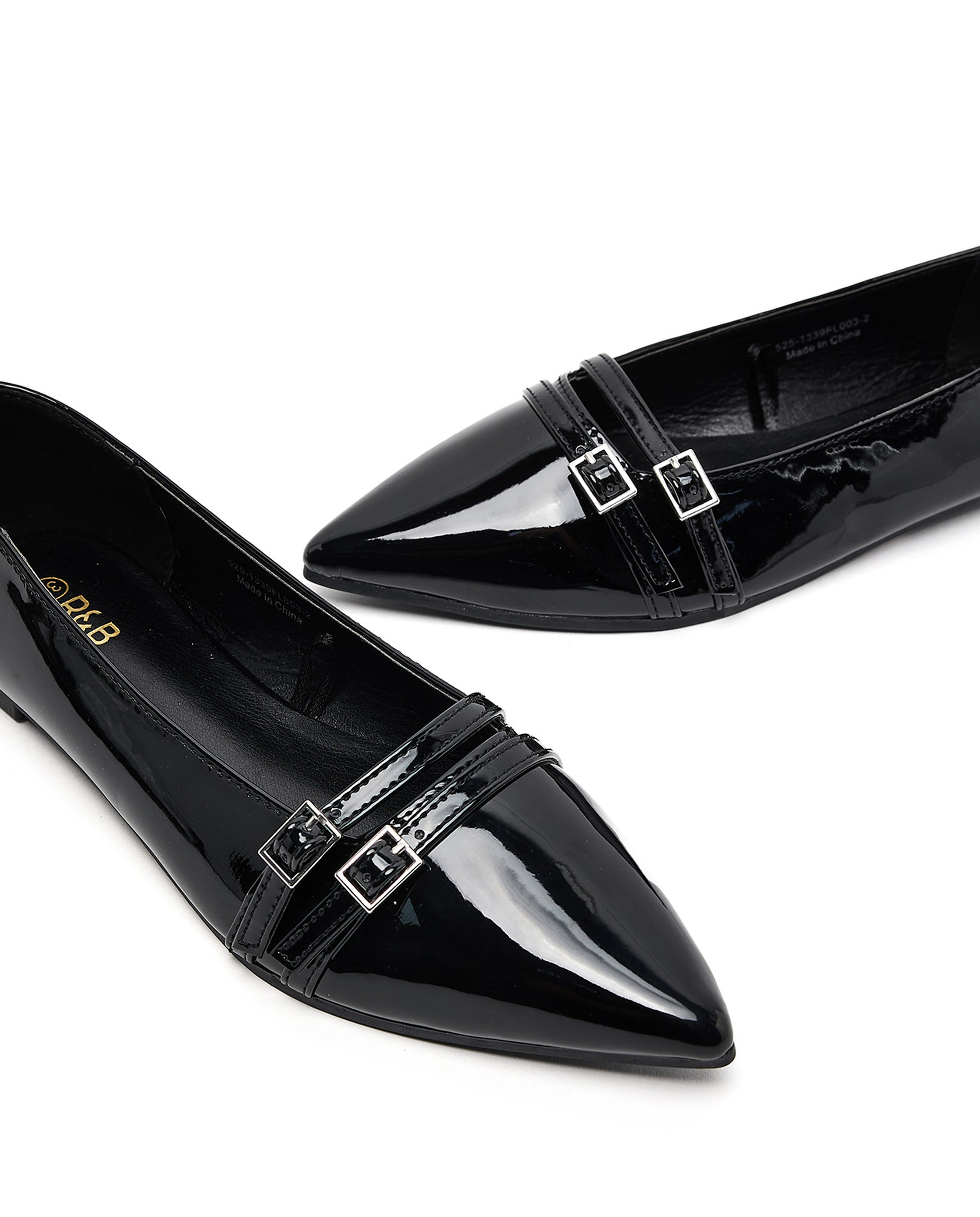 Glossy Pointed Toe Ballerinas