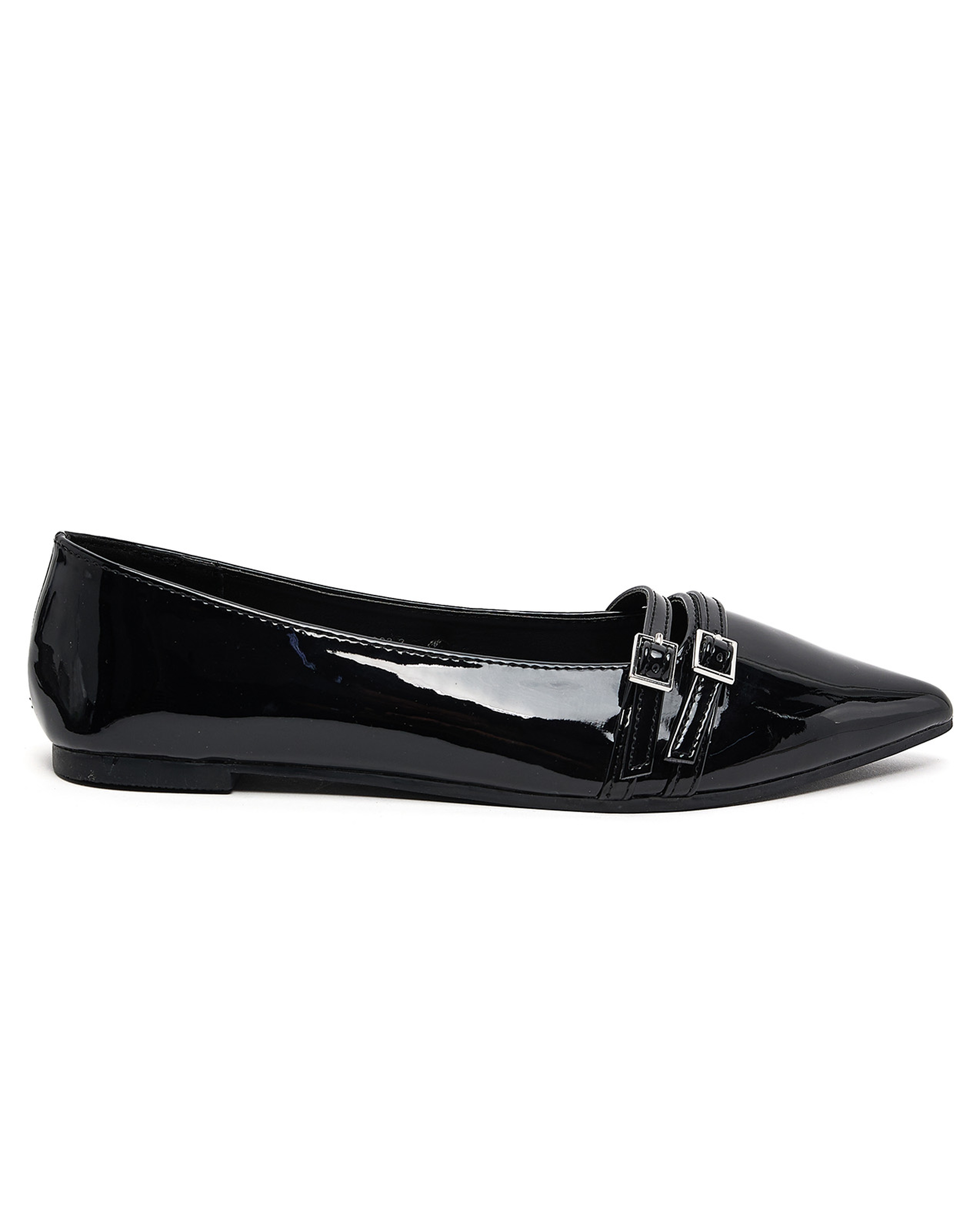 Glossy Pointed Toe Ballerinas