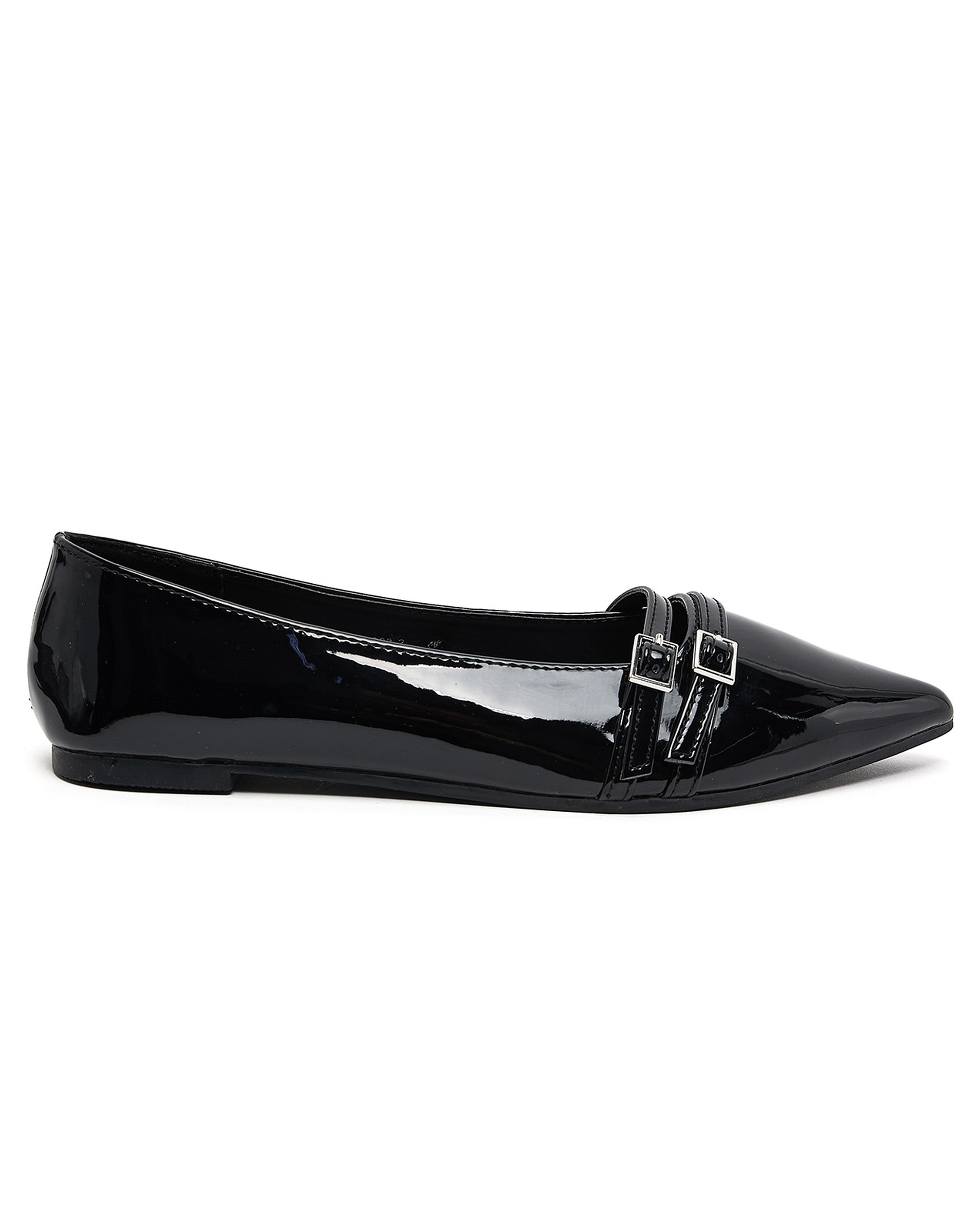 Glossy Pointed Toe Ballerinas