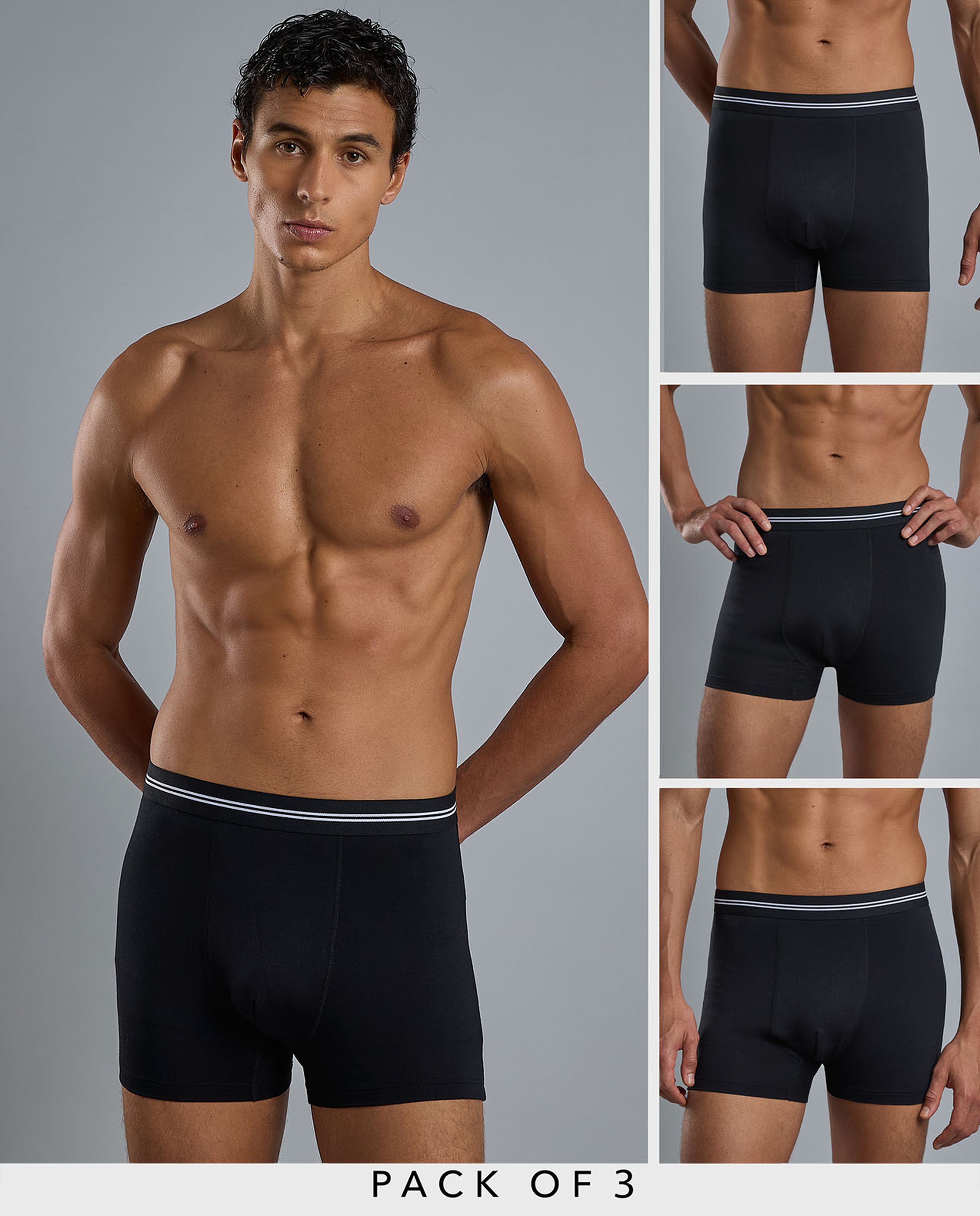 3 Pack Solid Trunks