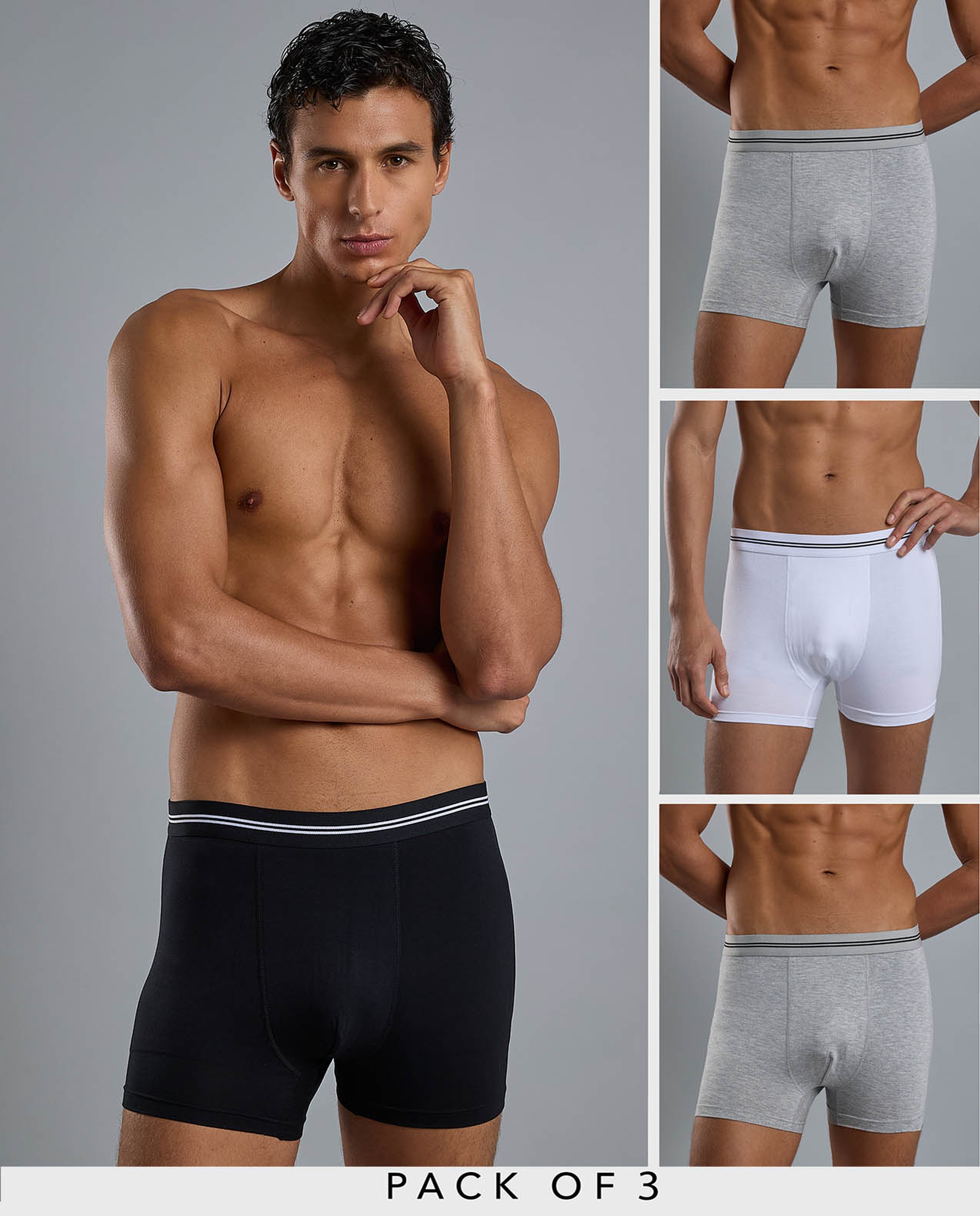 3 Pack Solid Trunks
