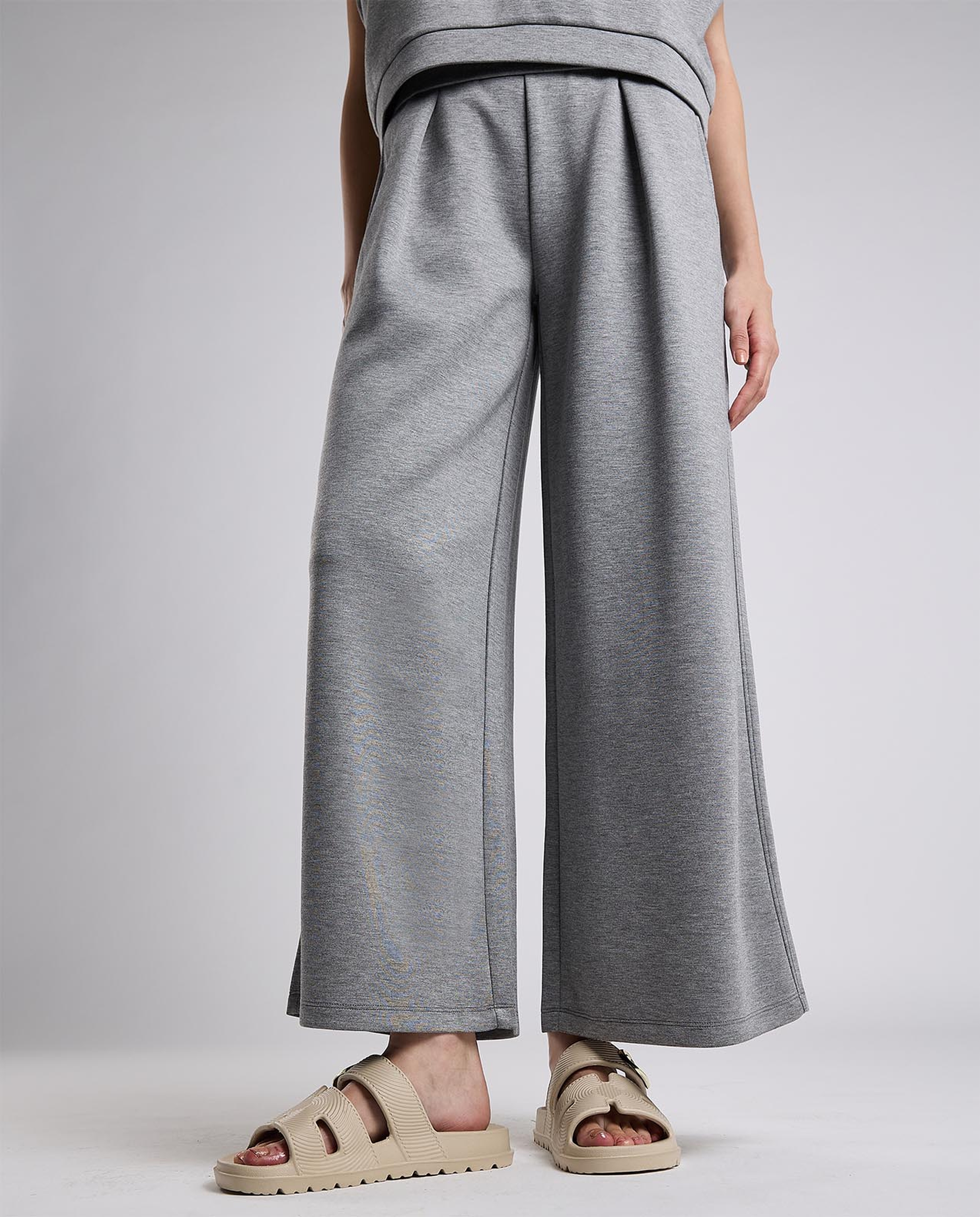 Textured Strappy Slides