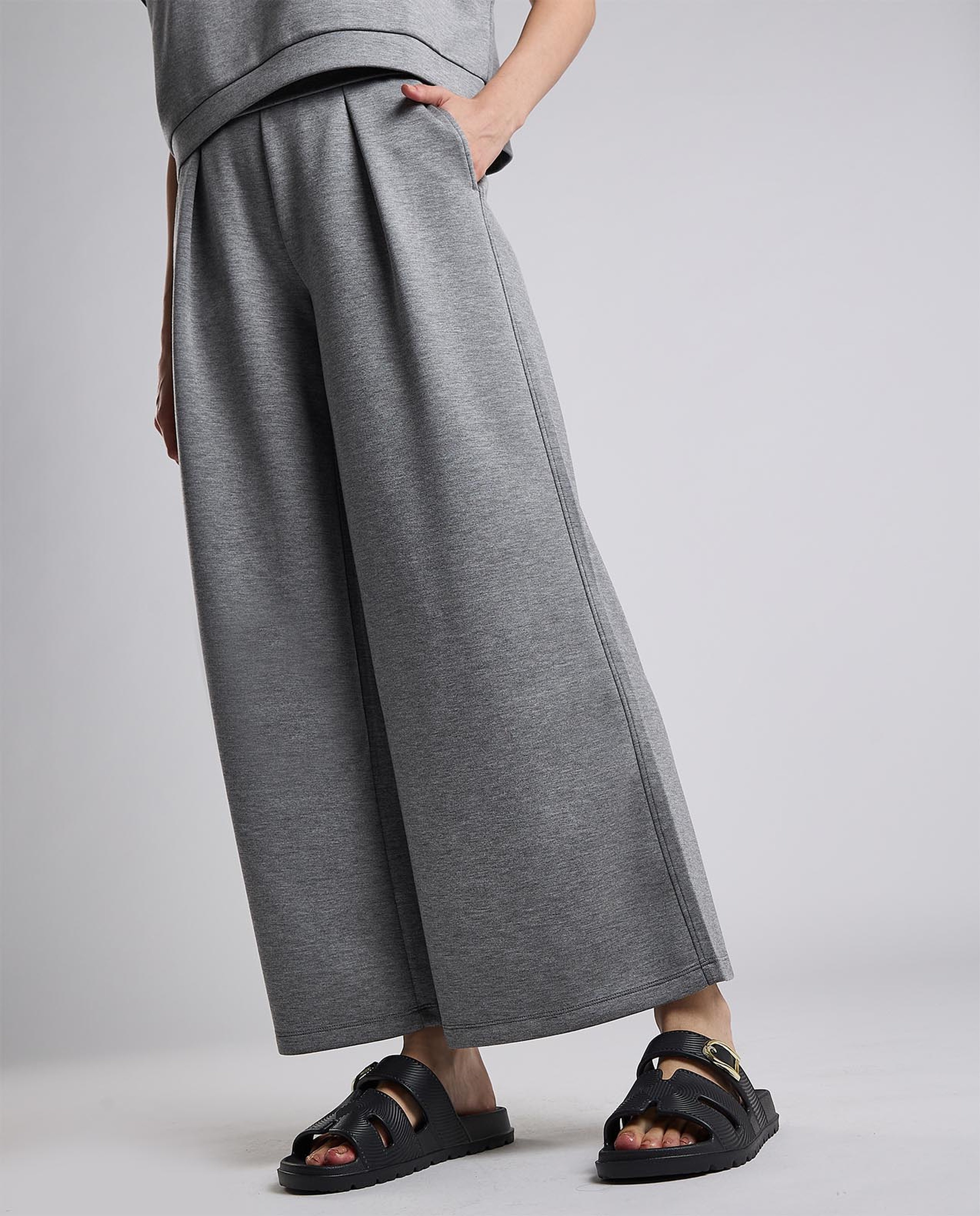 Textured Strappy Slides