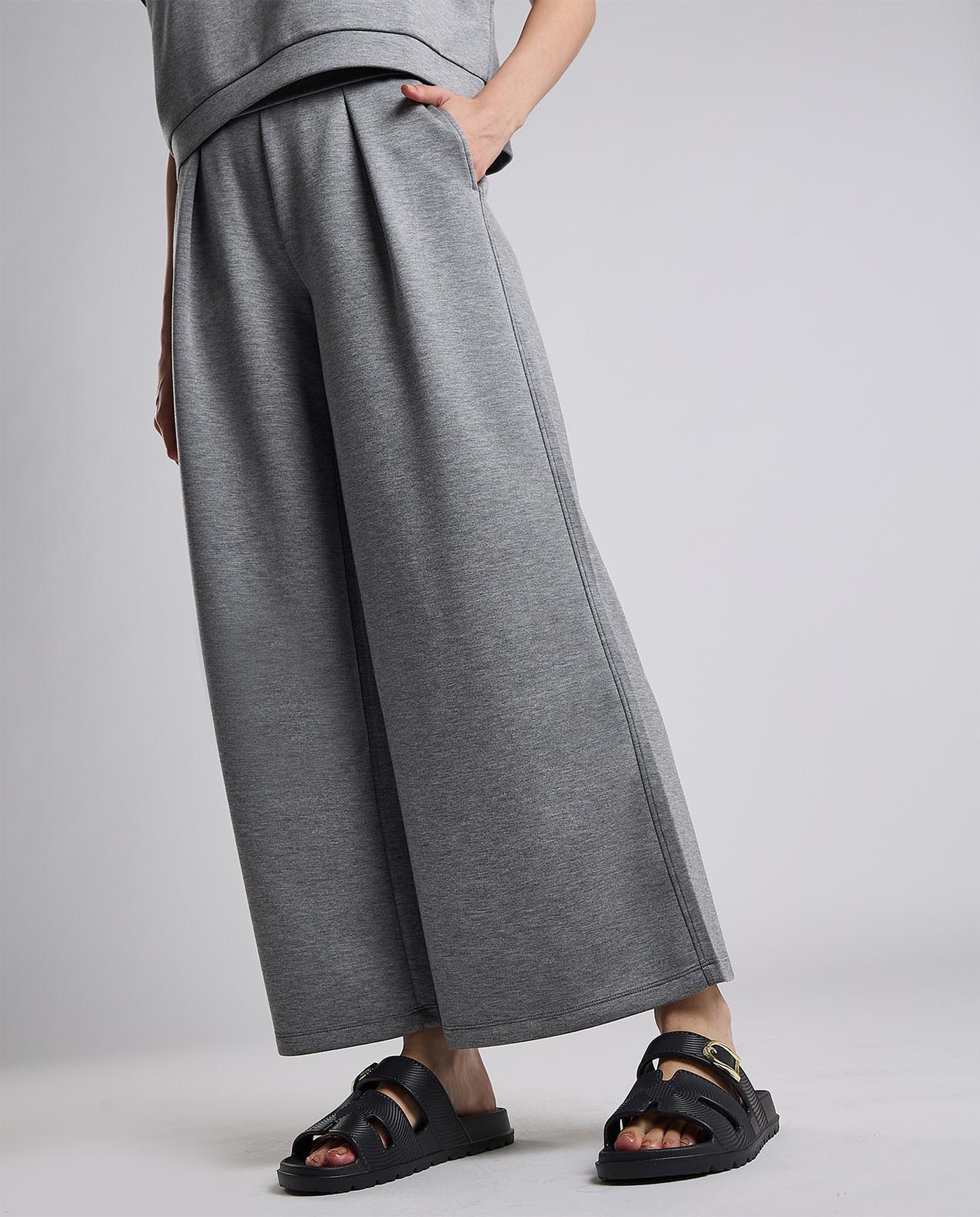 Textured Strappy Slides