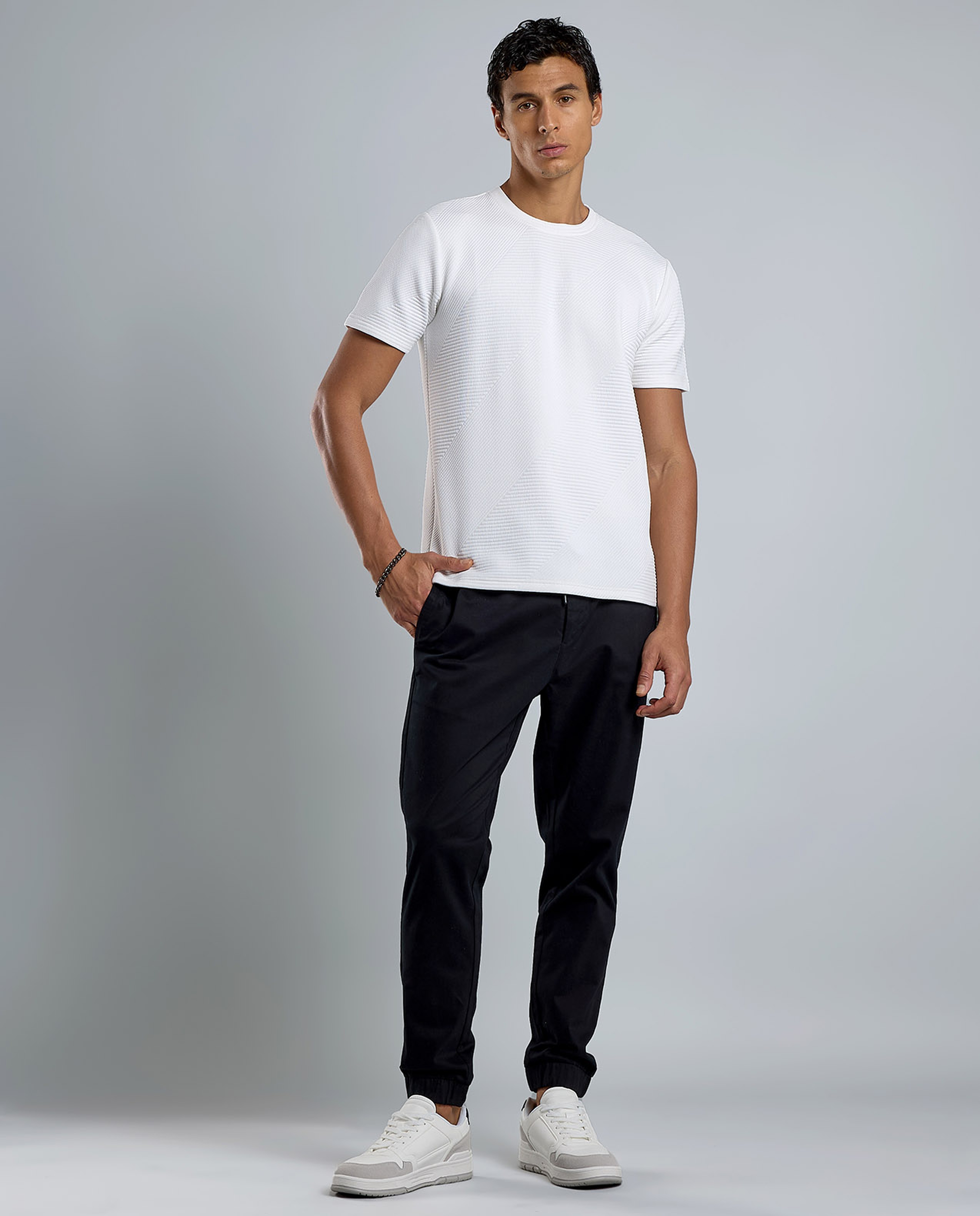 Solid T-Shirt with Crew Neck and Short Sleeves