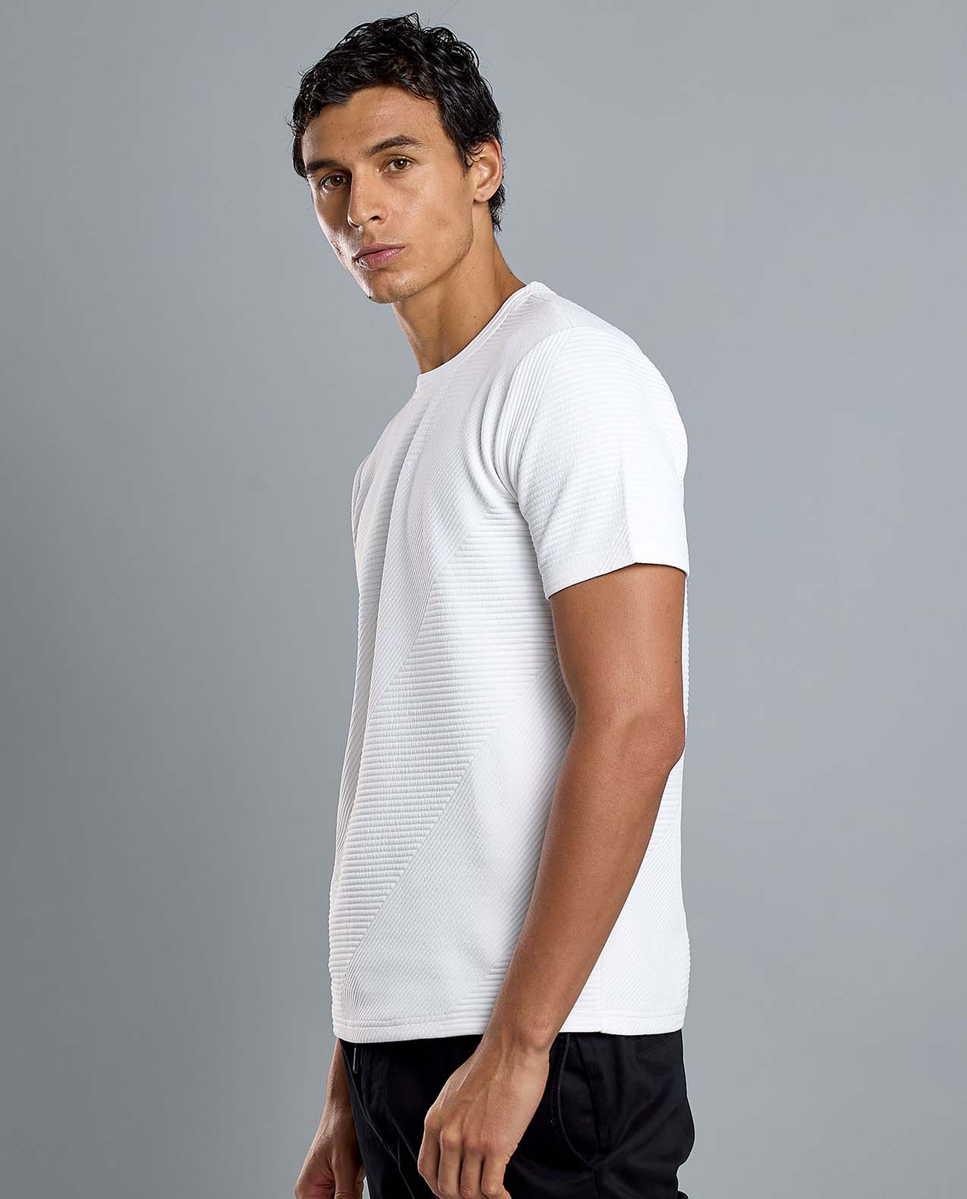 Solid T-Shirt with Crew Neck and Short Sleeves