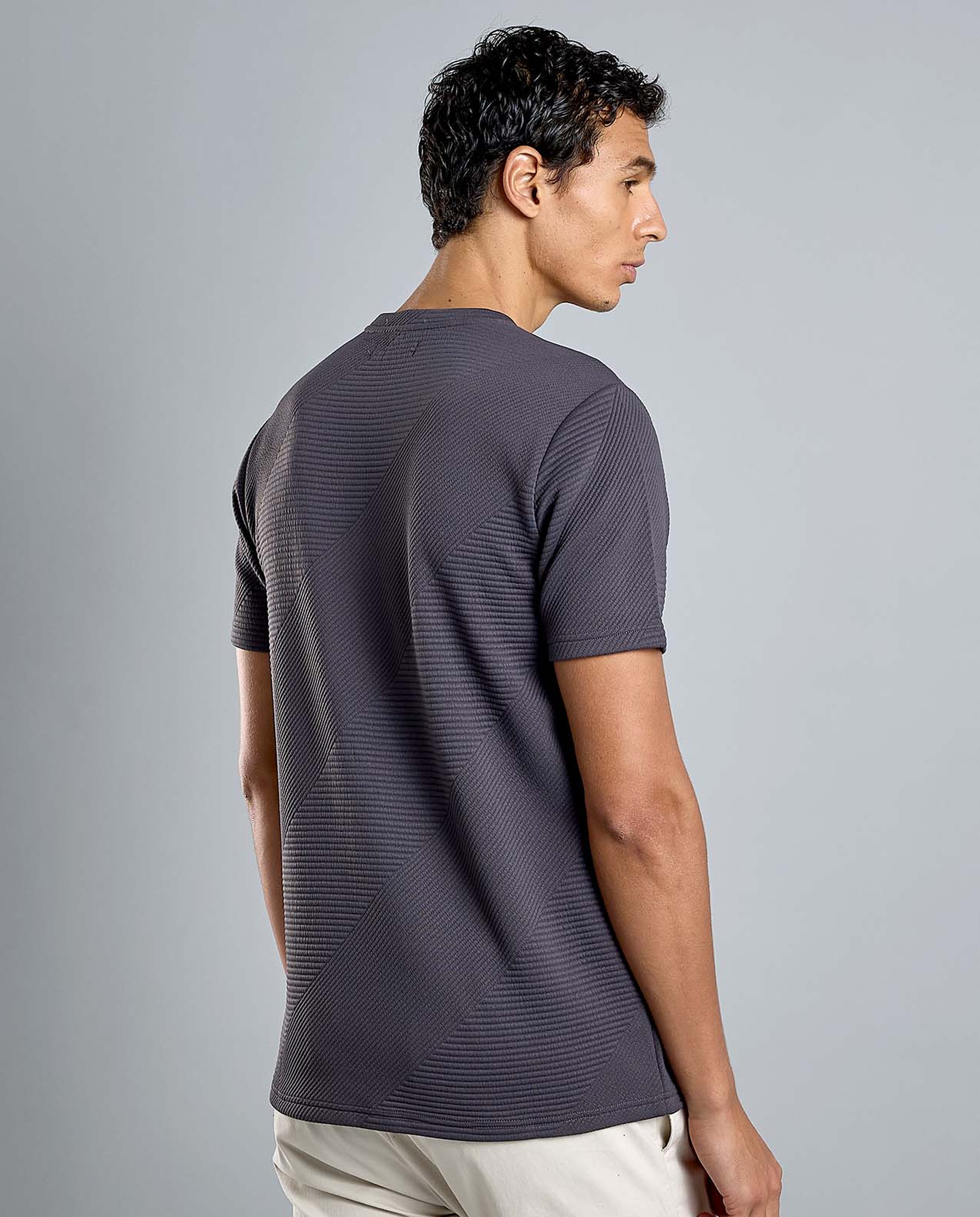 Solid T-Shirt with Crew Neck and Short Sleeves