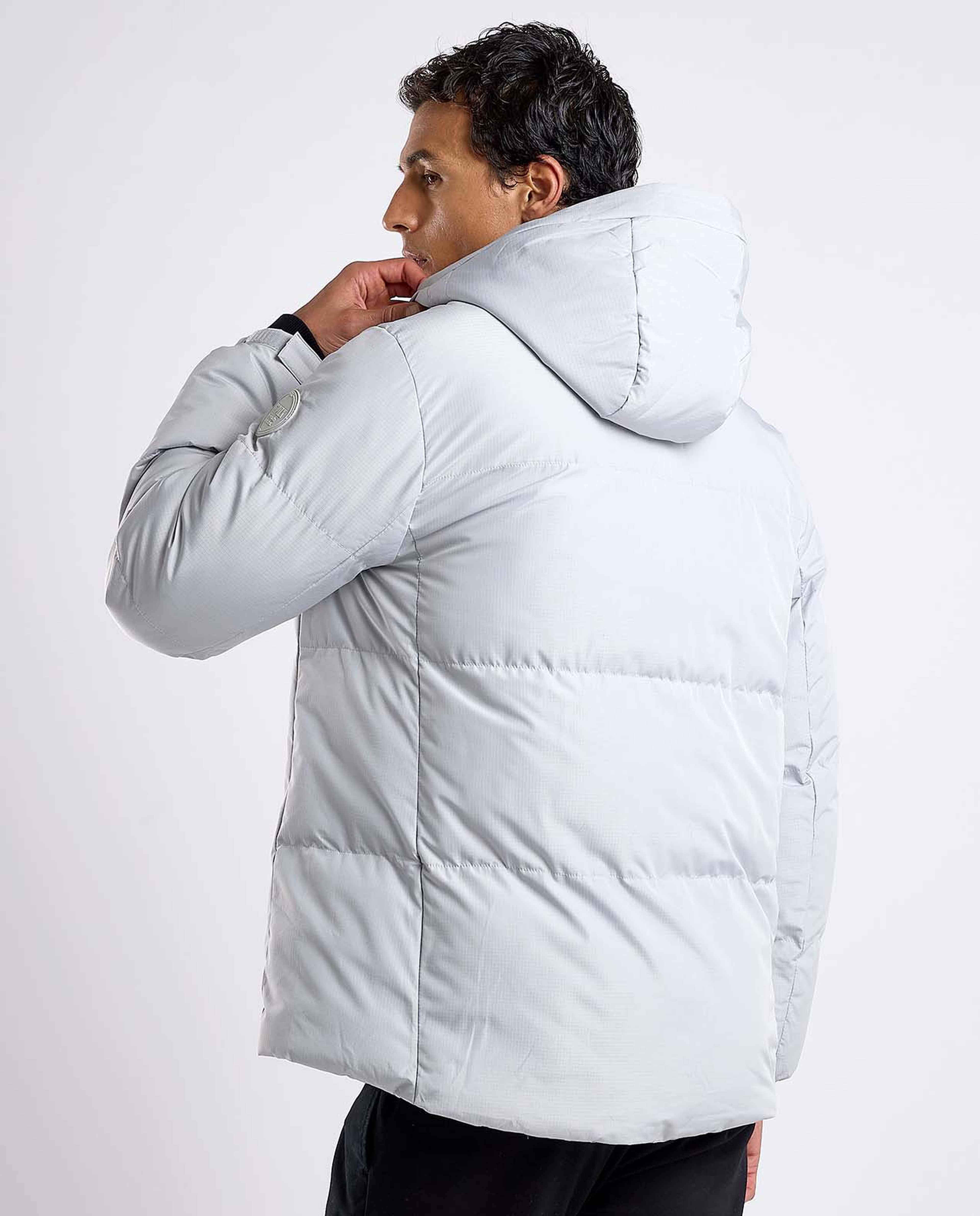 Quilted Hooded Puffer Jacket with Zipper Closure
