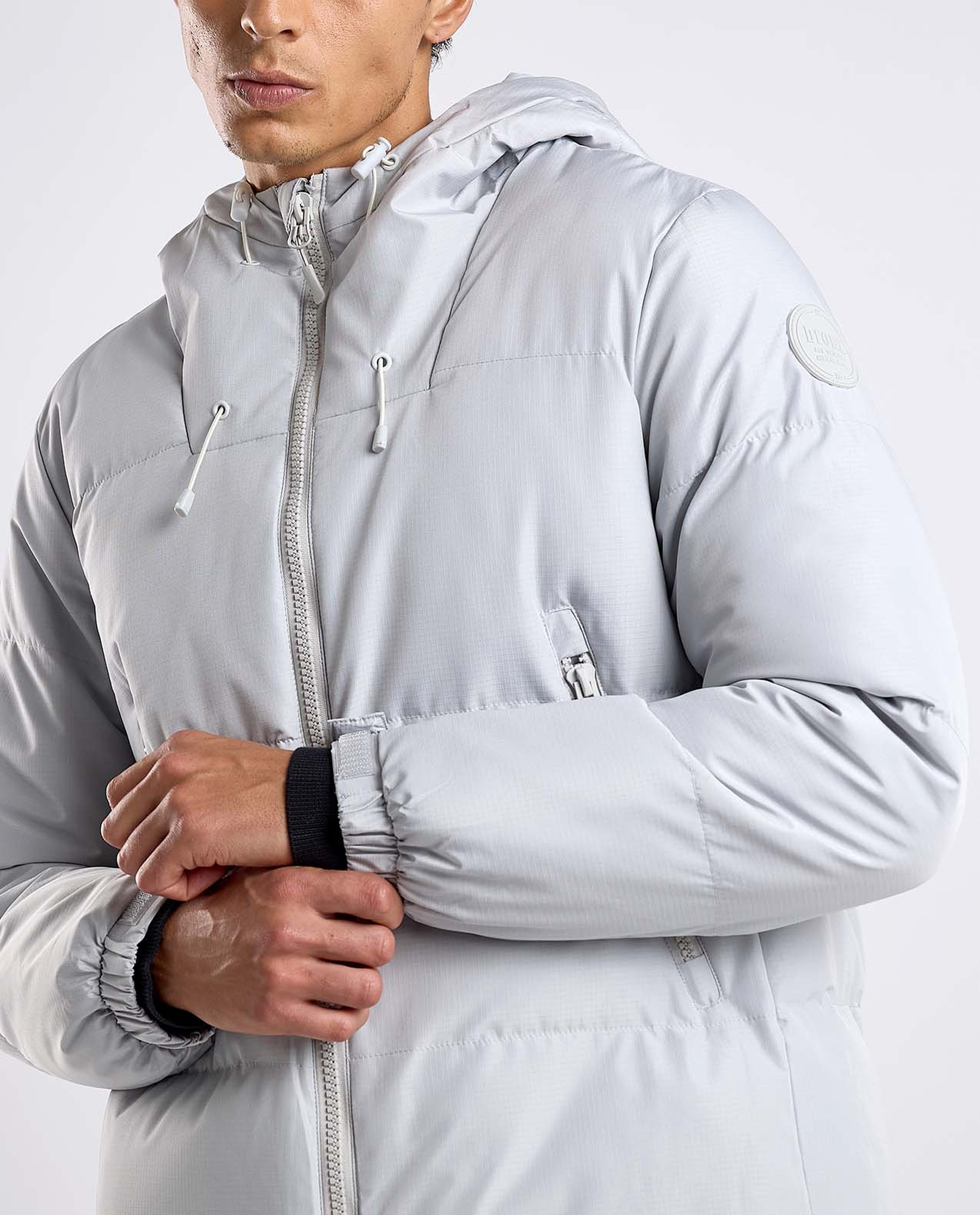 Quilted Hooded Puffer Jacket with Zipper Closure