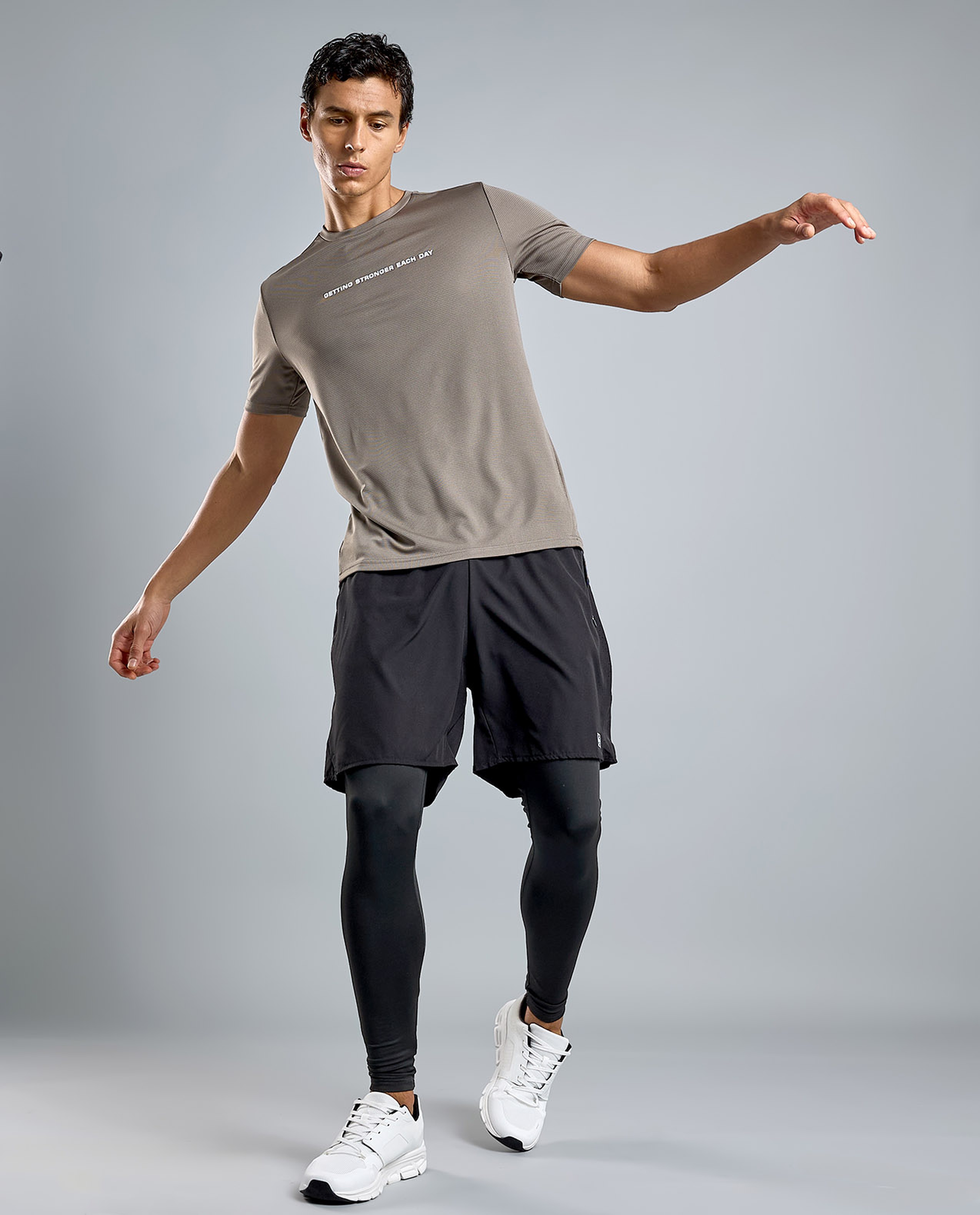 Printed Active T-Shirt with Crew Neck and Short Sleeves