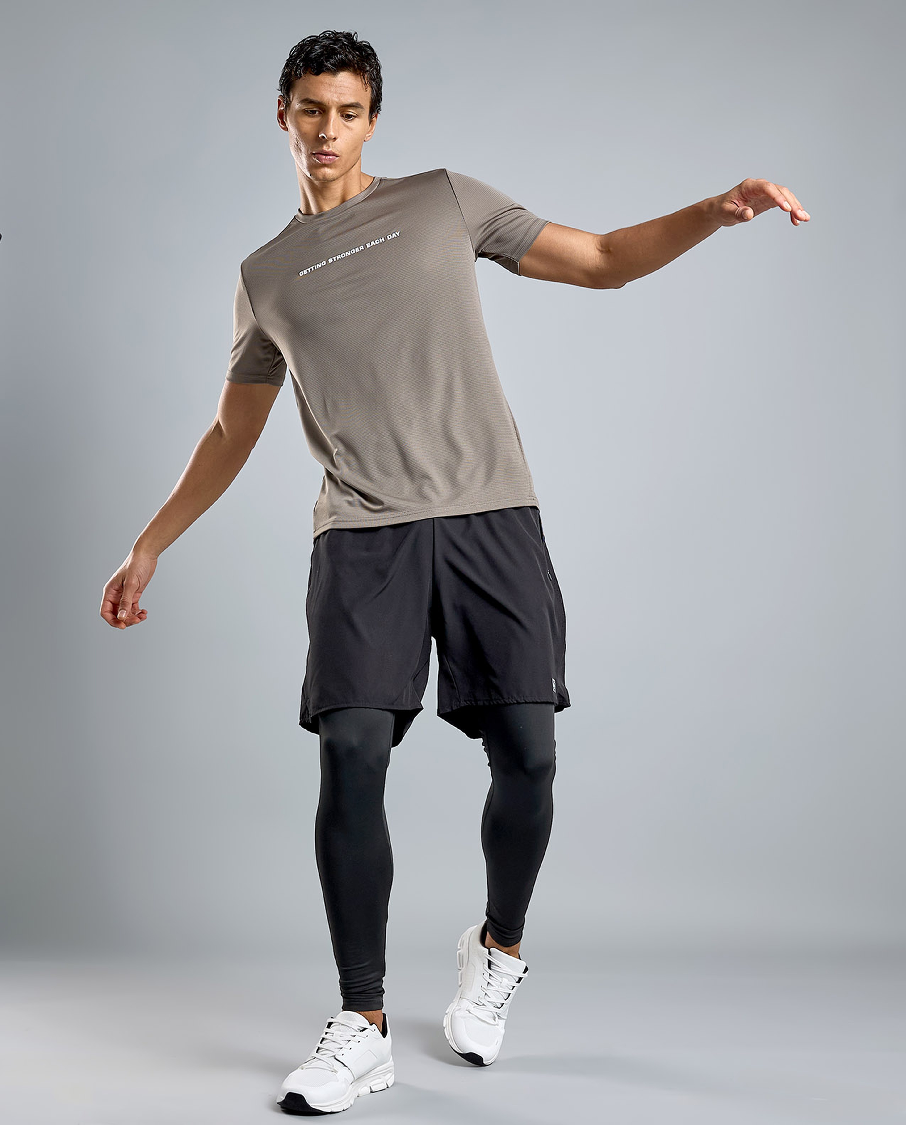 Printed Active T-Shirt with Crew Neck and Short Sleeves