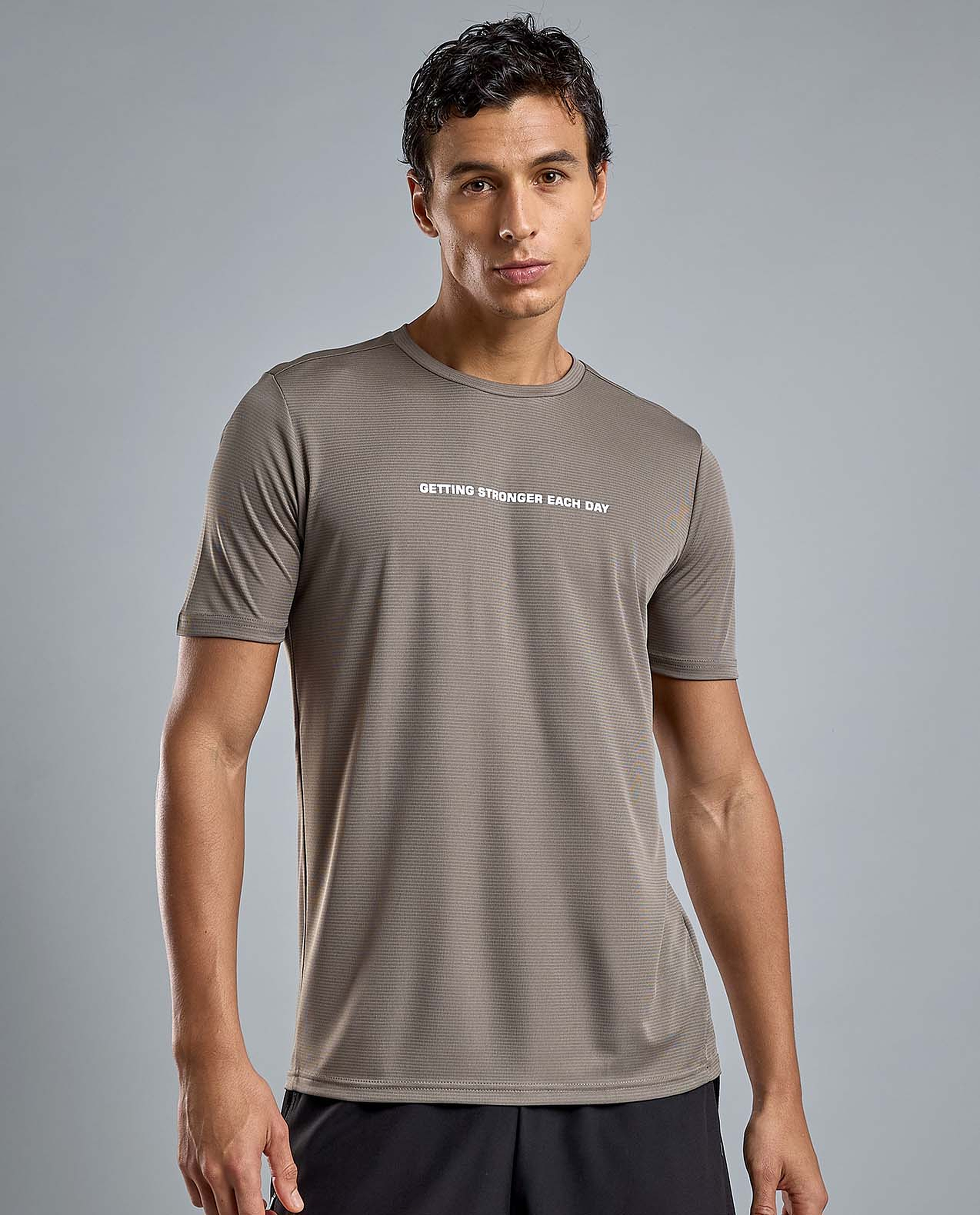 Printed Active T-Shirt with Crew Neck and Short Sleeves