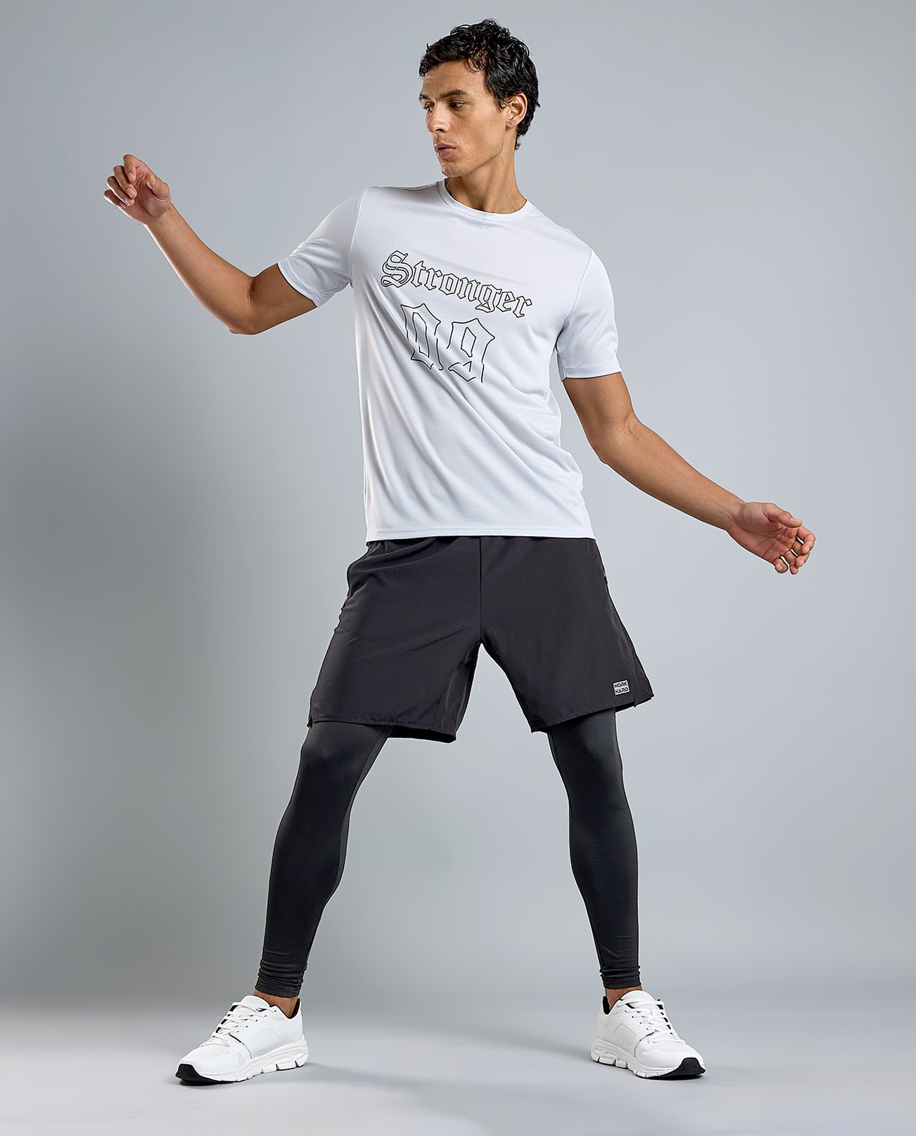 Printed Active T-Shirt with Crew Neck and Short Sleeves