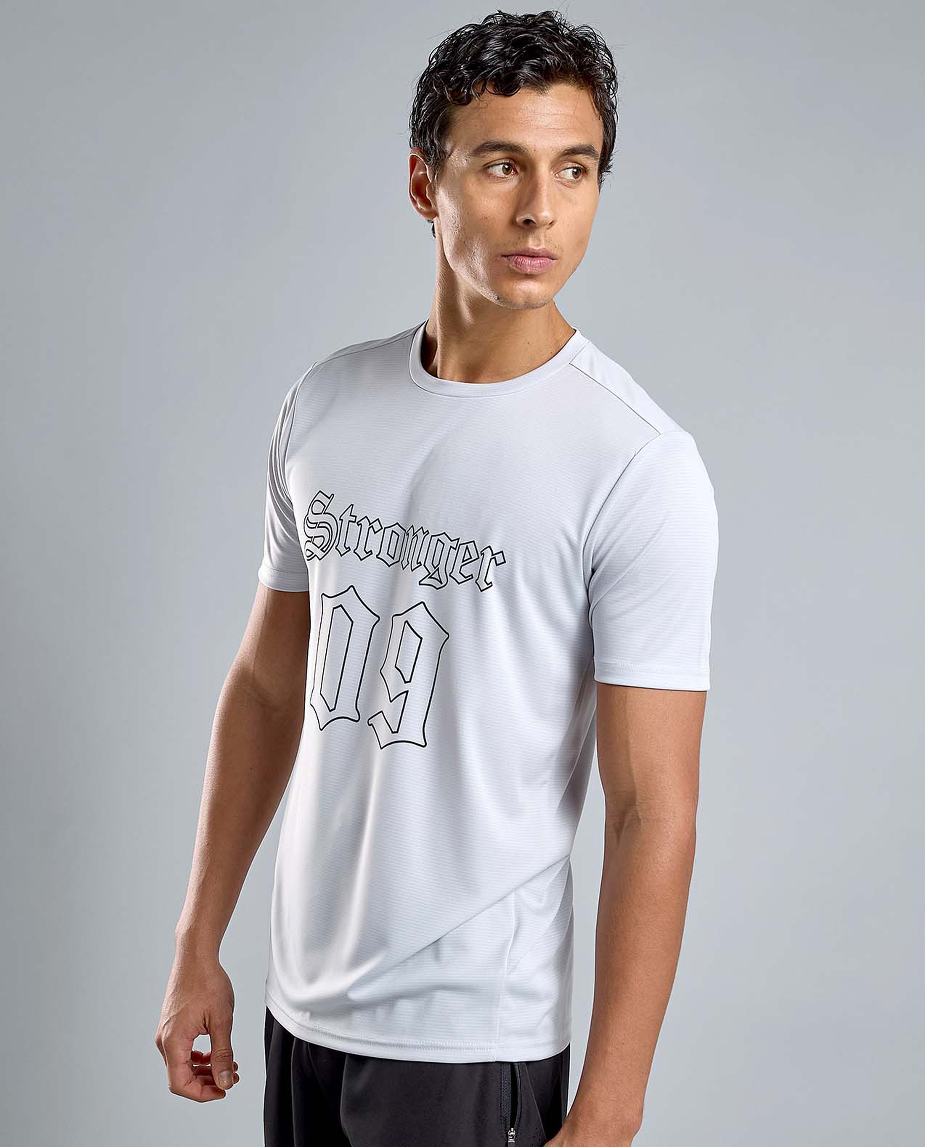 Printed Active T-Shirt with Crew Neck and Short Sleeves