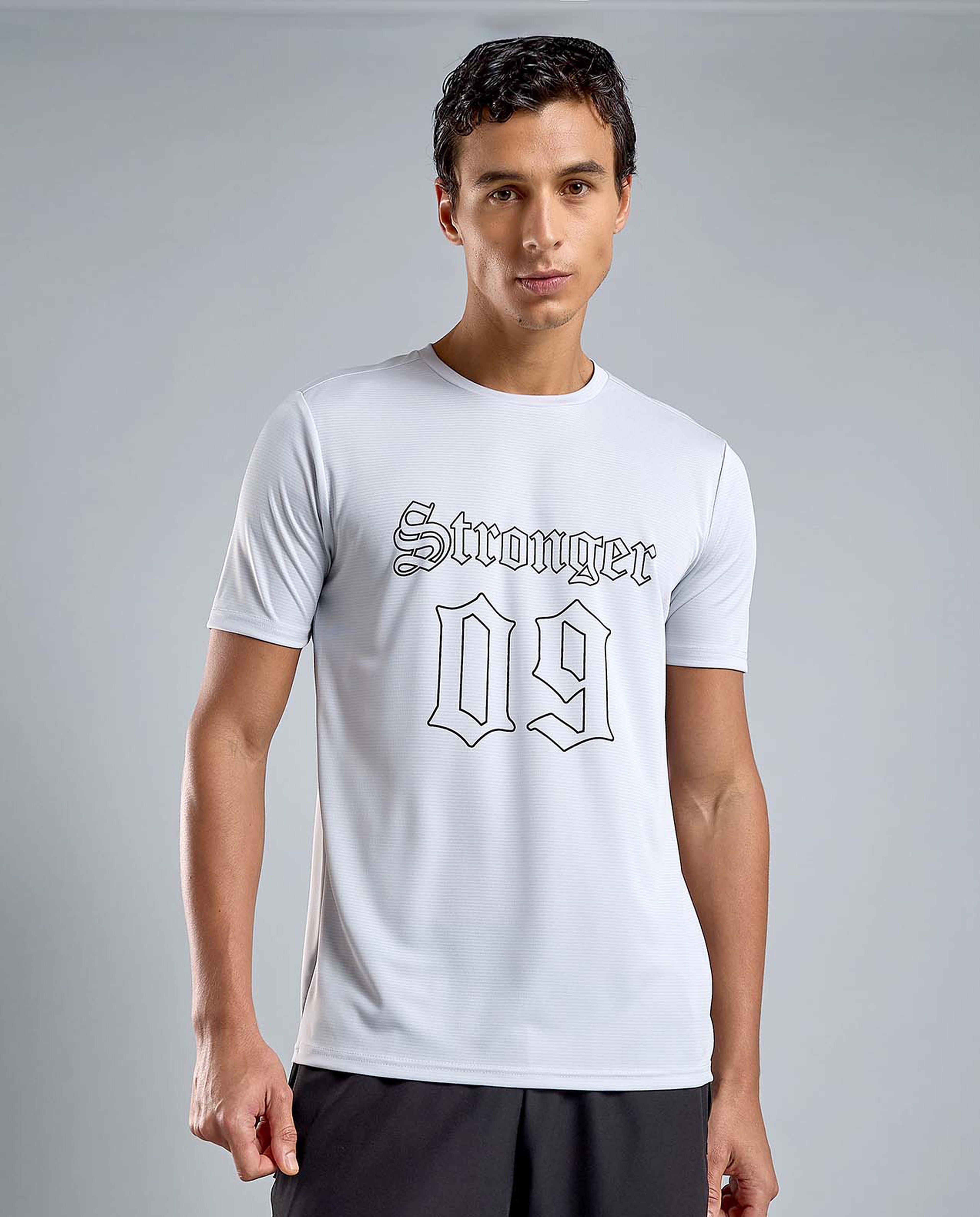 Printed Active T-Shirt with Crew Neck and Short Sleeves