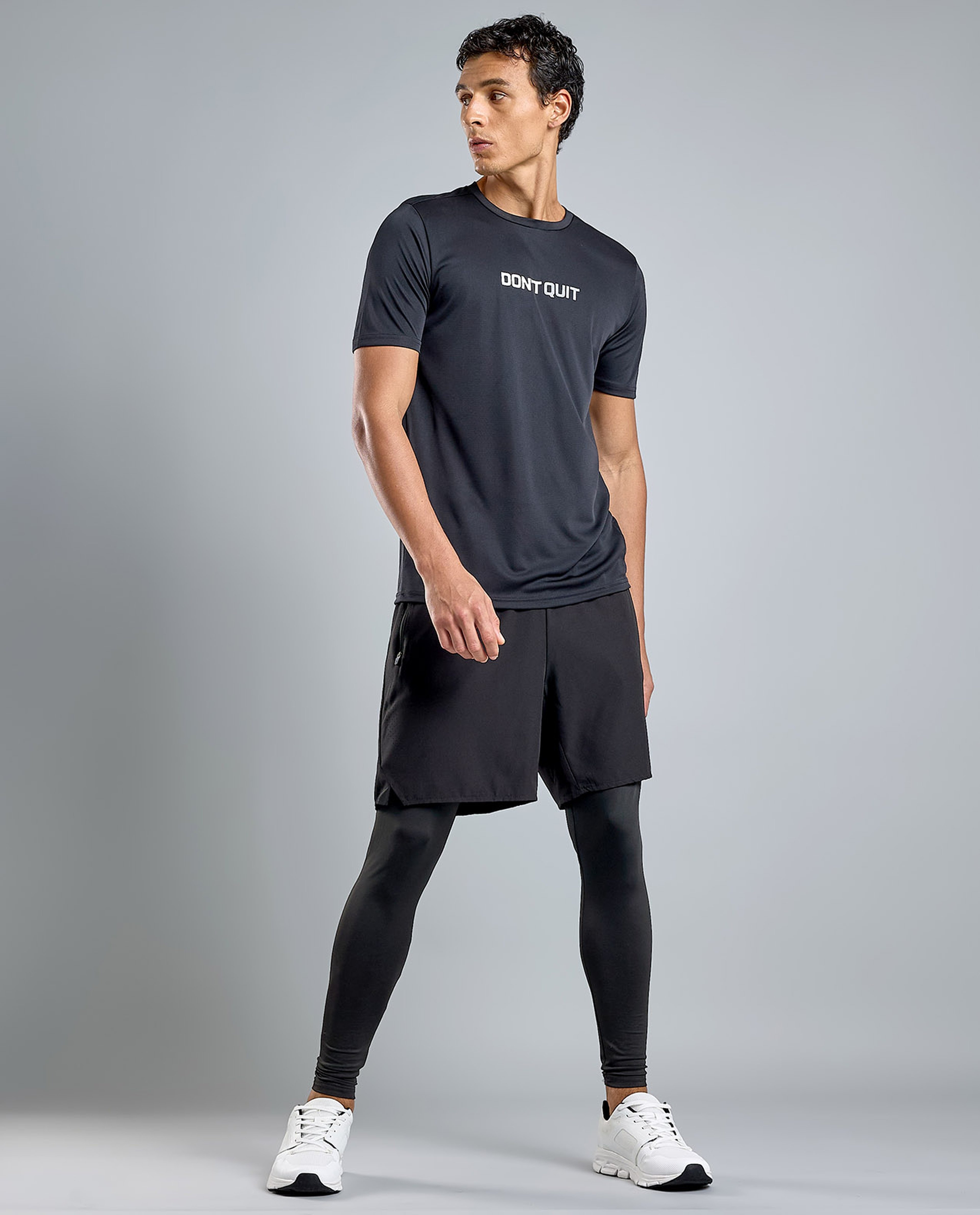 Printed Active T-Shirt with Crew Neck and Short Sleeves