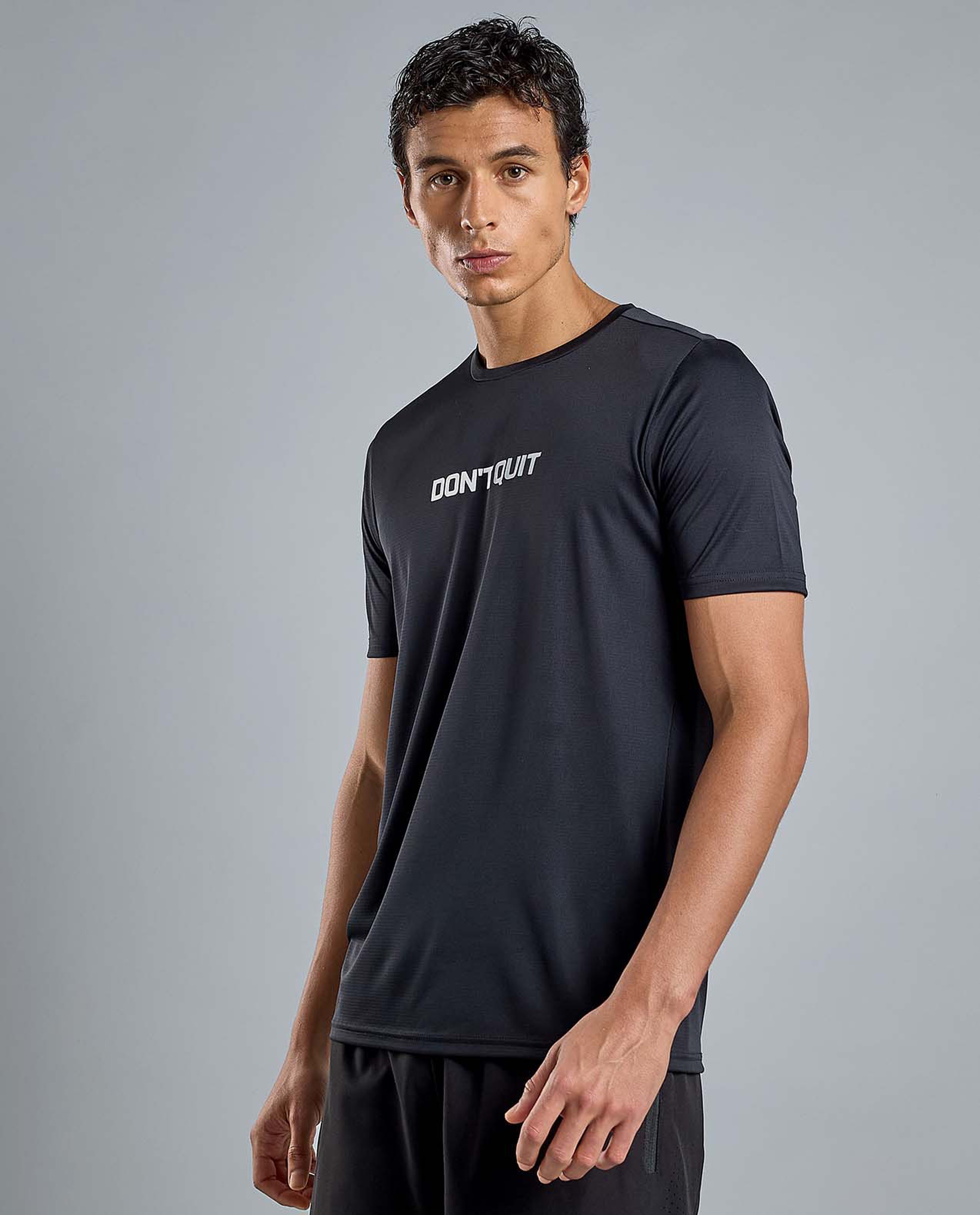 Printed Active T-Shirt with Crew Neck and Short Sleeves