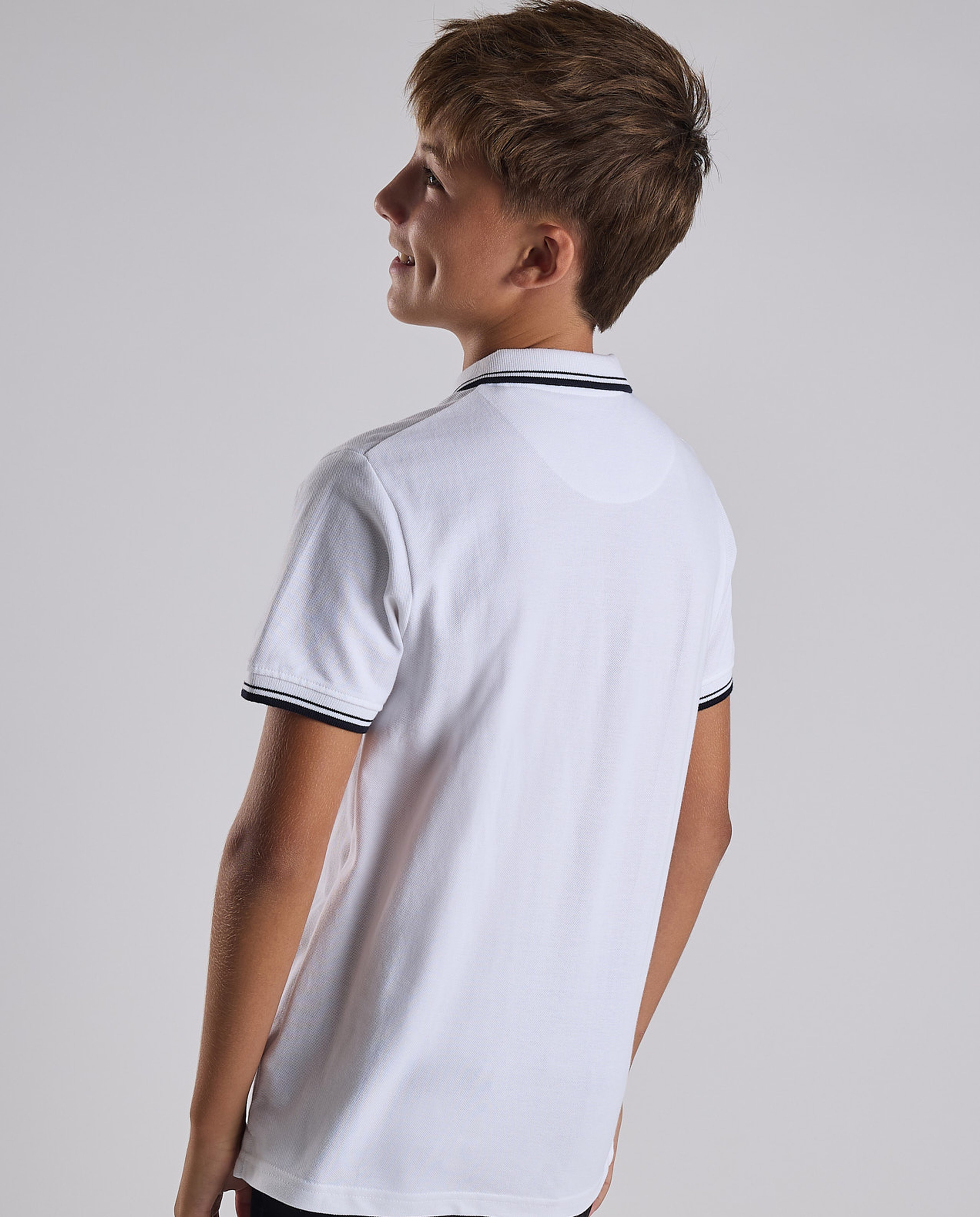 Print Detail Polo T-Shirt with Short Sleeves