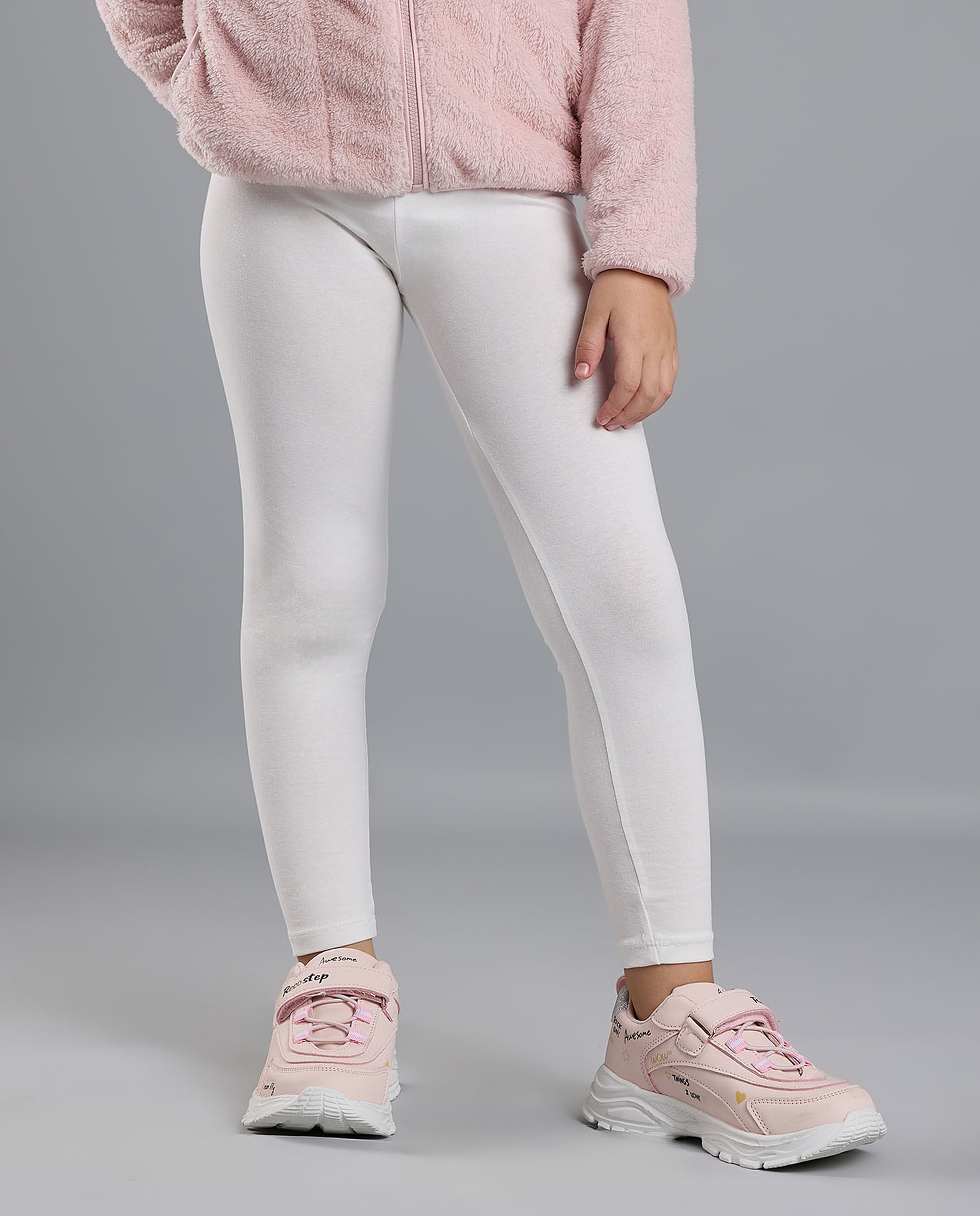 Solid Leggings with Elastic Waist