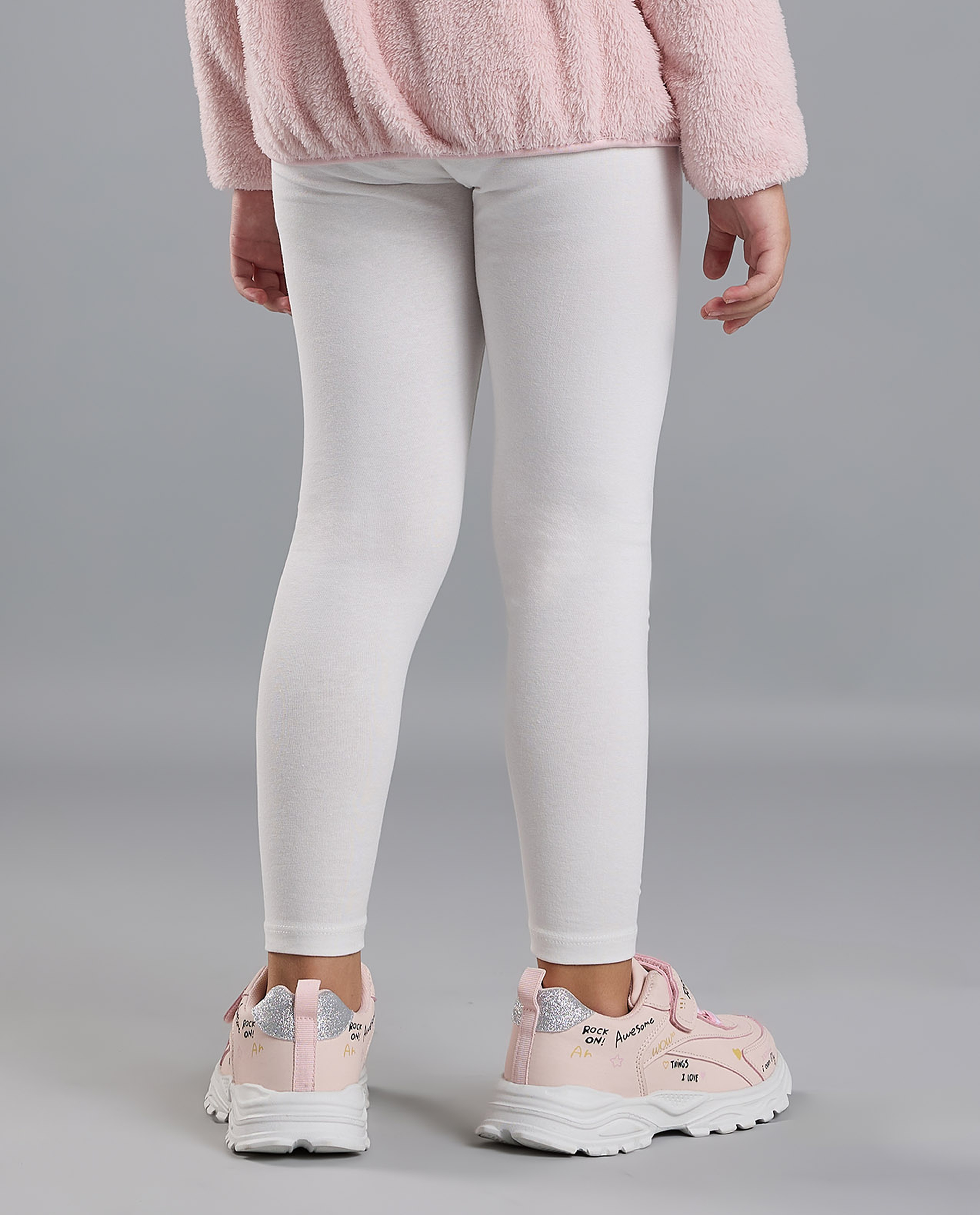 Solid Leggings with Elastic Waist