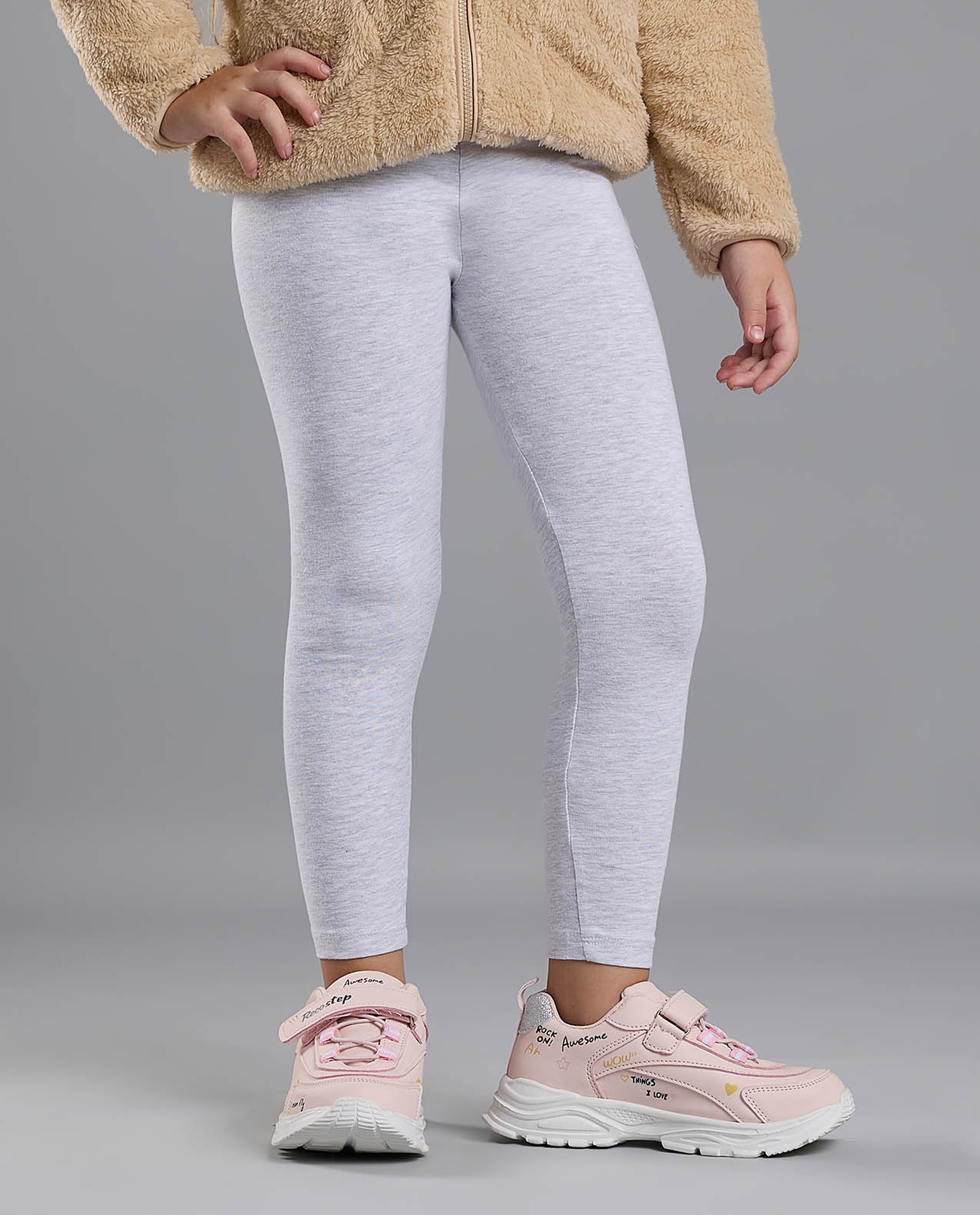 Solid Leggings with Elastic Waist