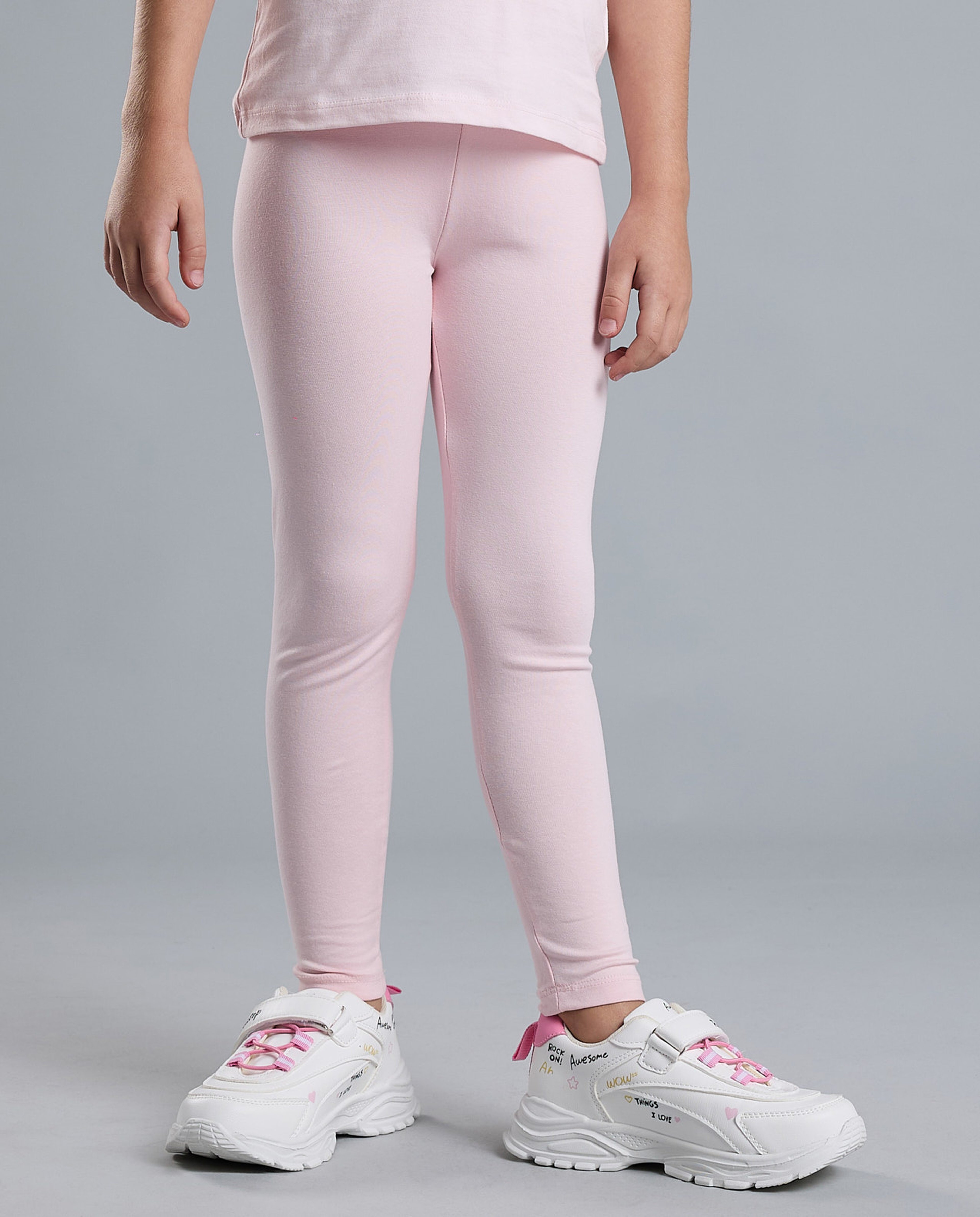 Solid Leggings with Elastic Waist