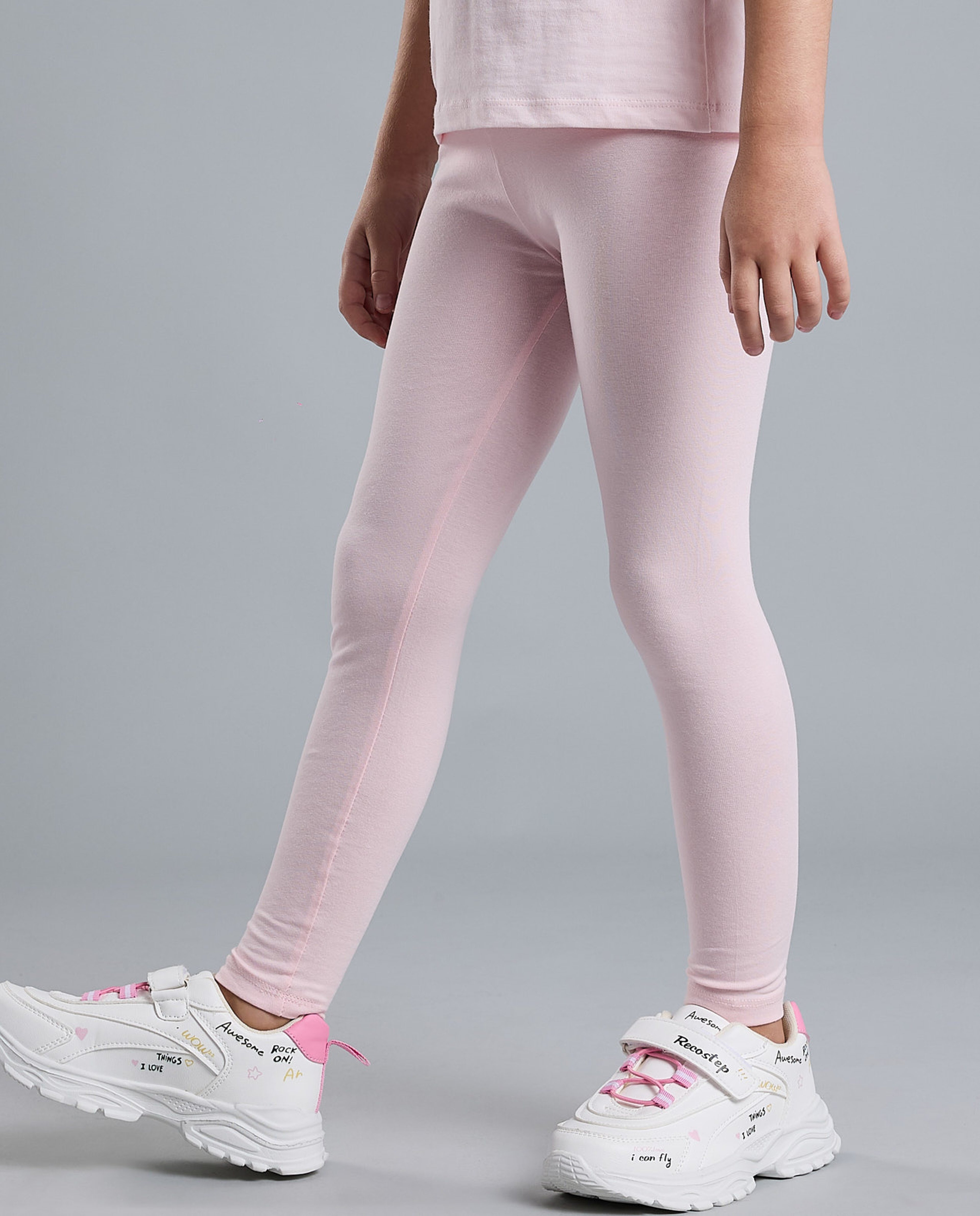 Solid Leggings with Elastic Waist