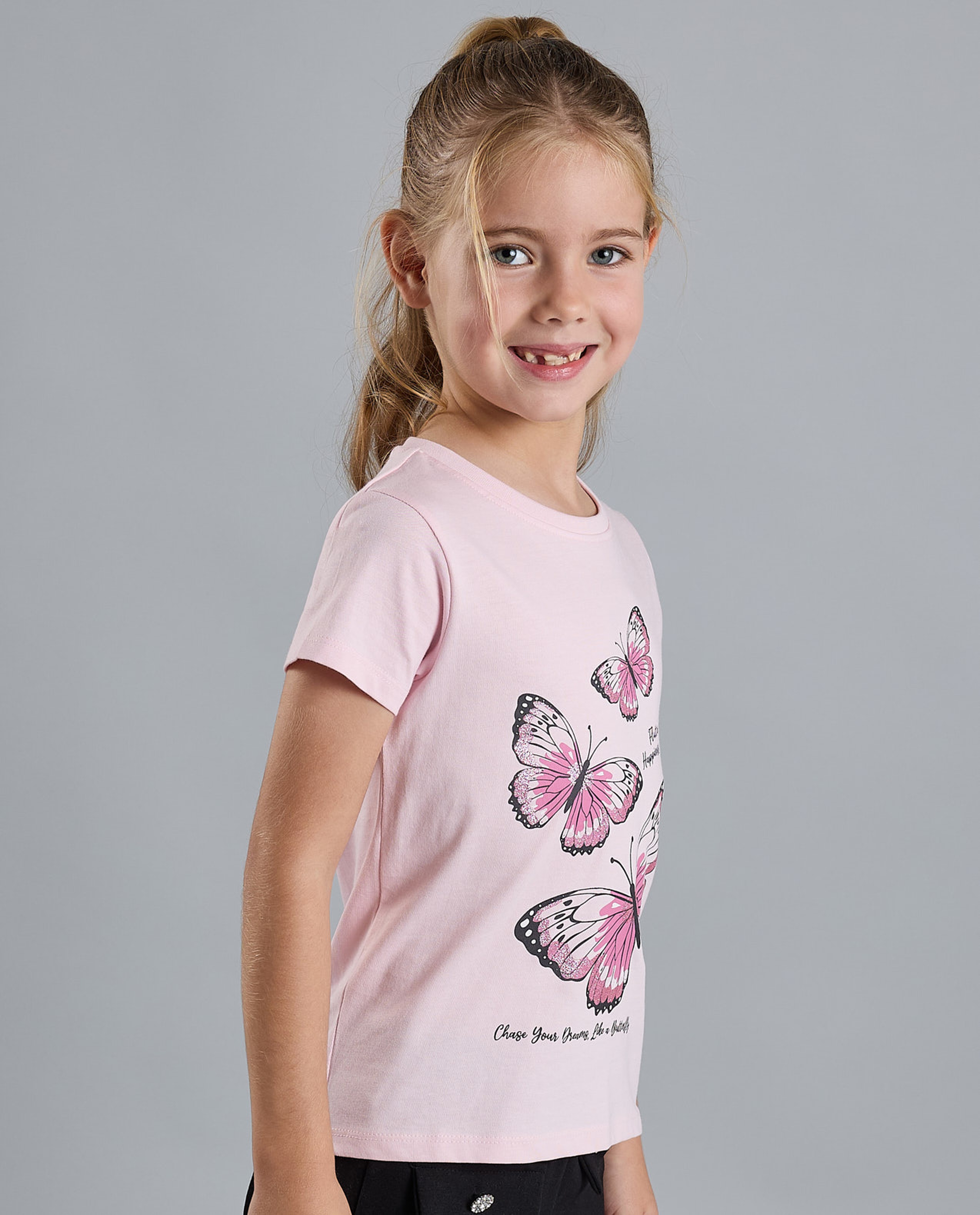 Printed T-Shirt with Crew Neck and Short Sleeves