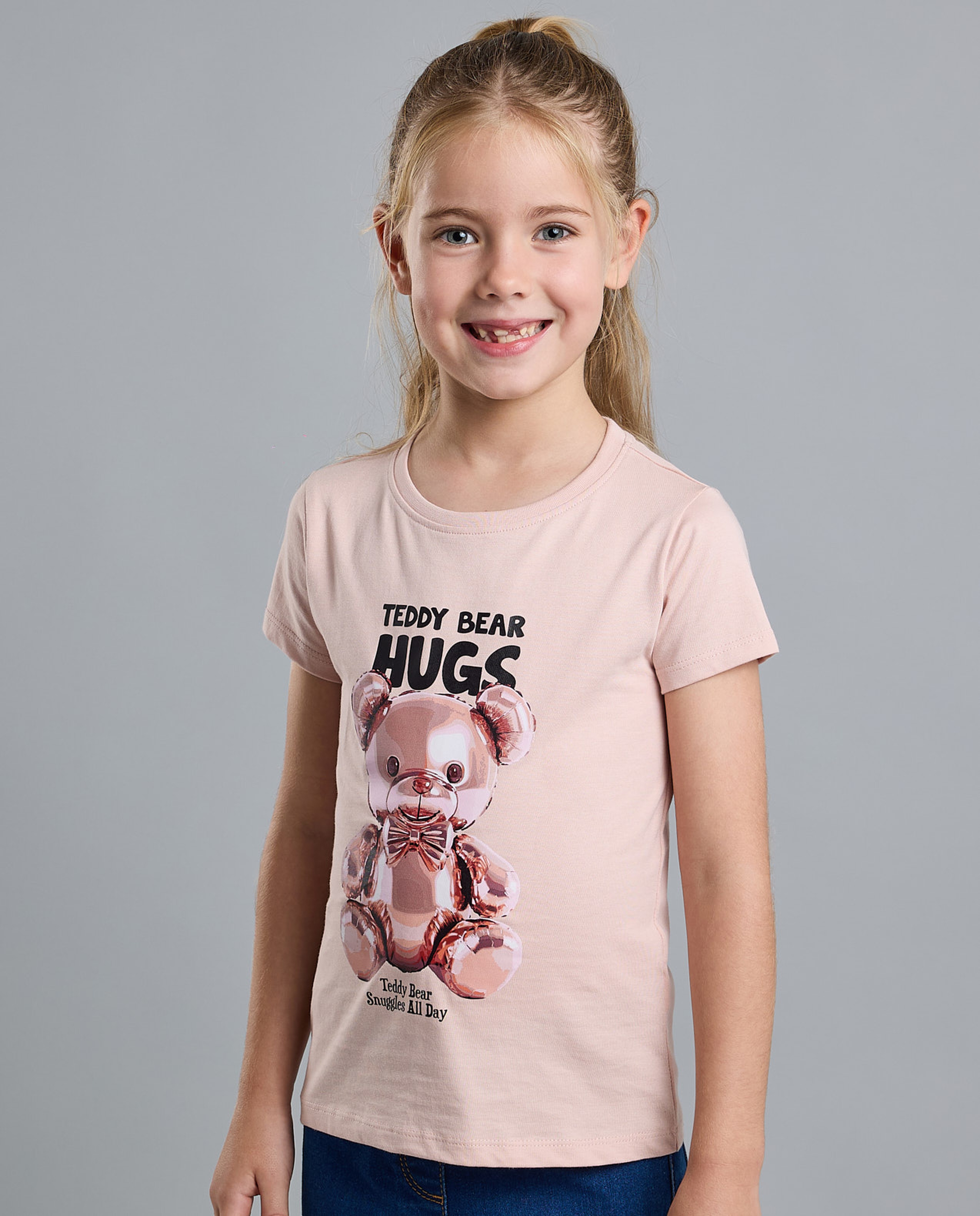 Printed T-Shirt with Crew Neck and Short Sleeves