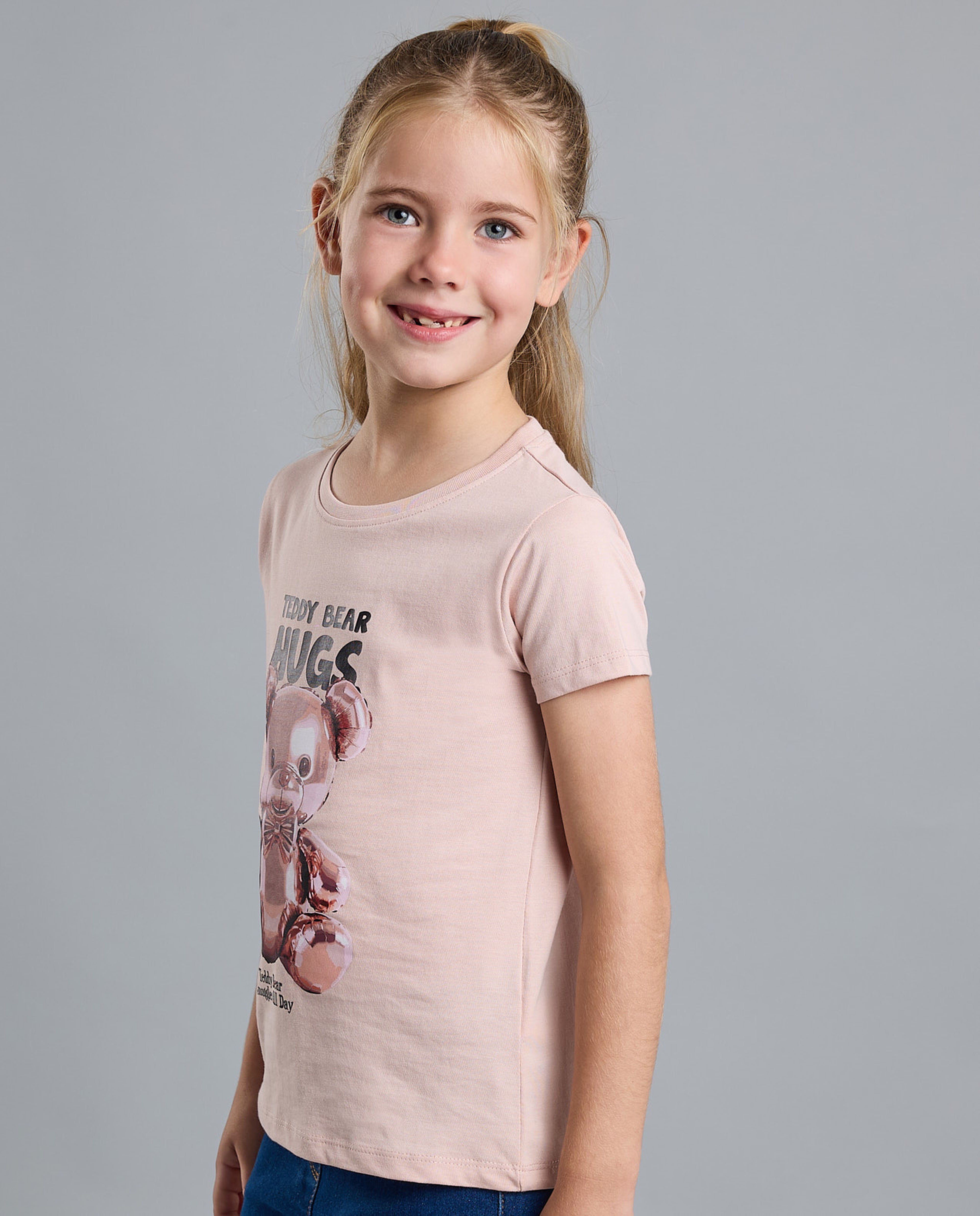 Printed T-Shirt with Crew Neck and Short Sleeves