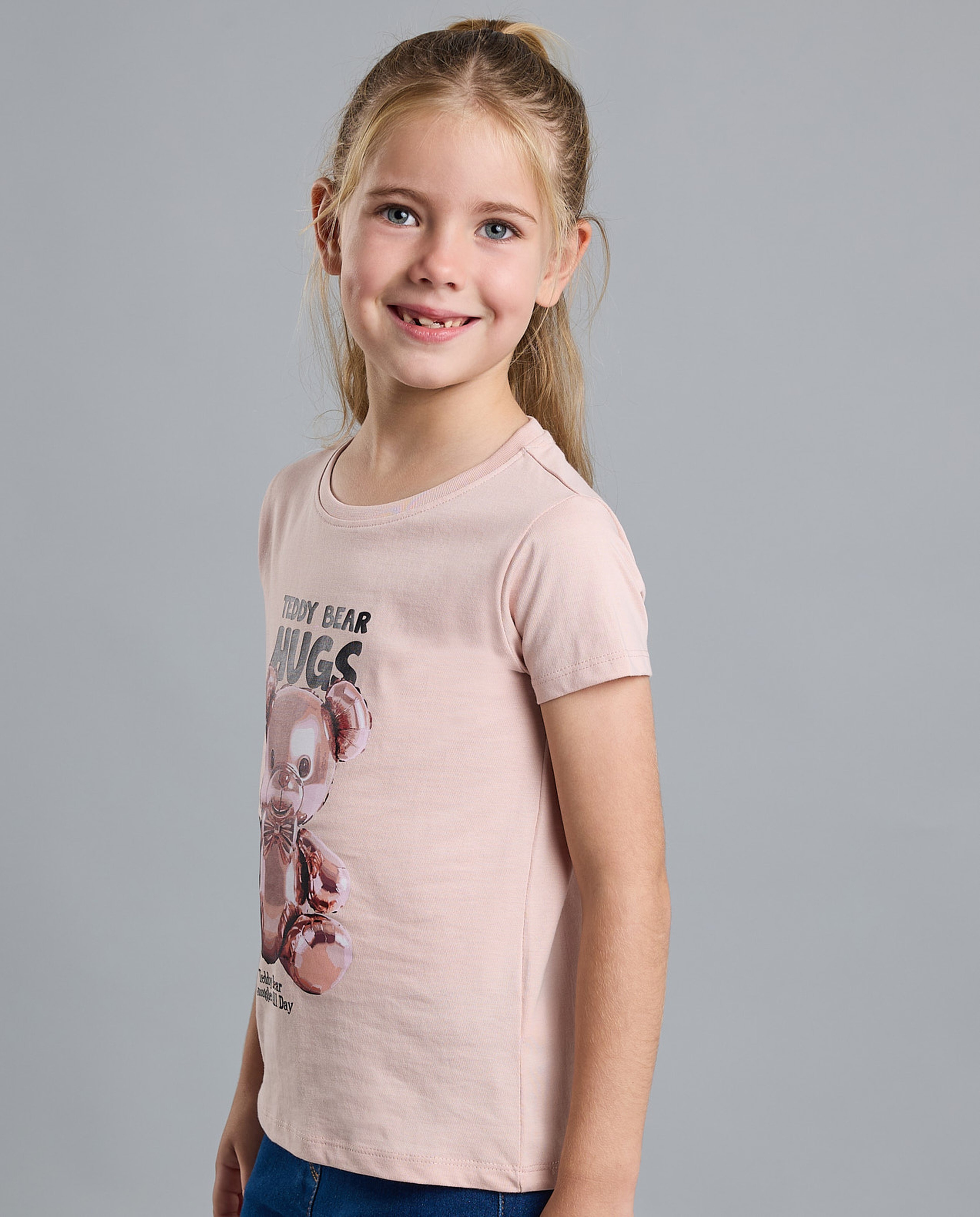 Printed T-Shirt with Crew Neck and Short Sleeves