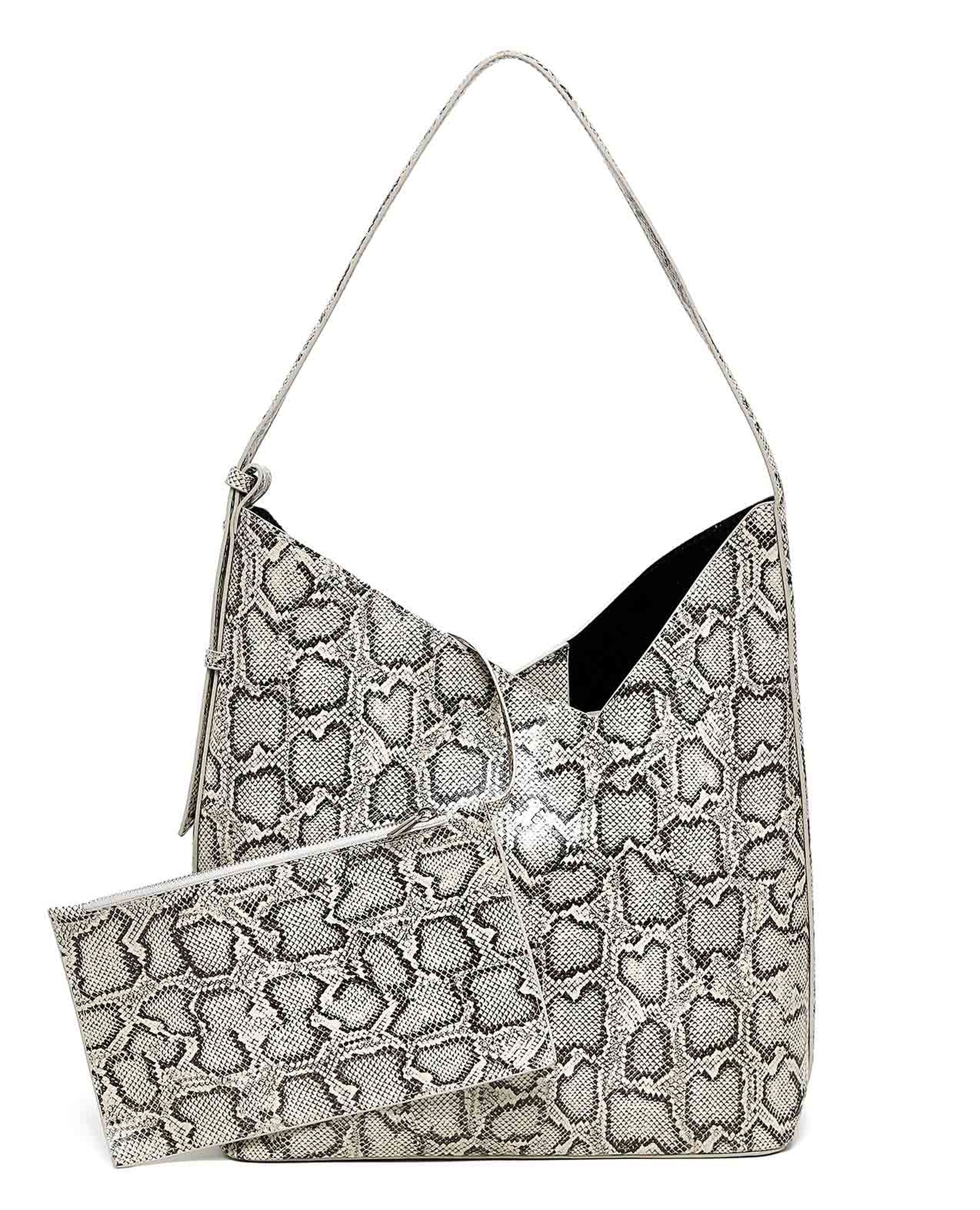 Snakeskin Shoulder Bag and Pouch Set