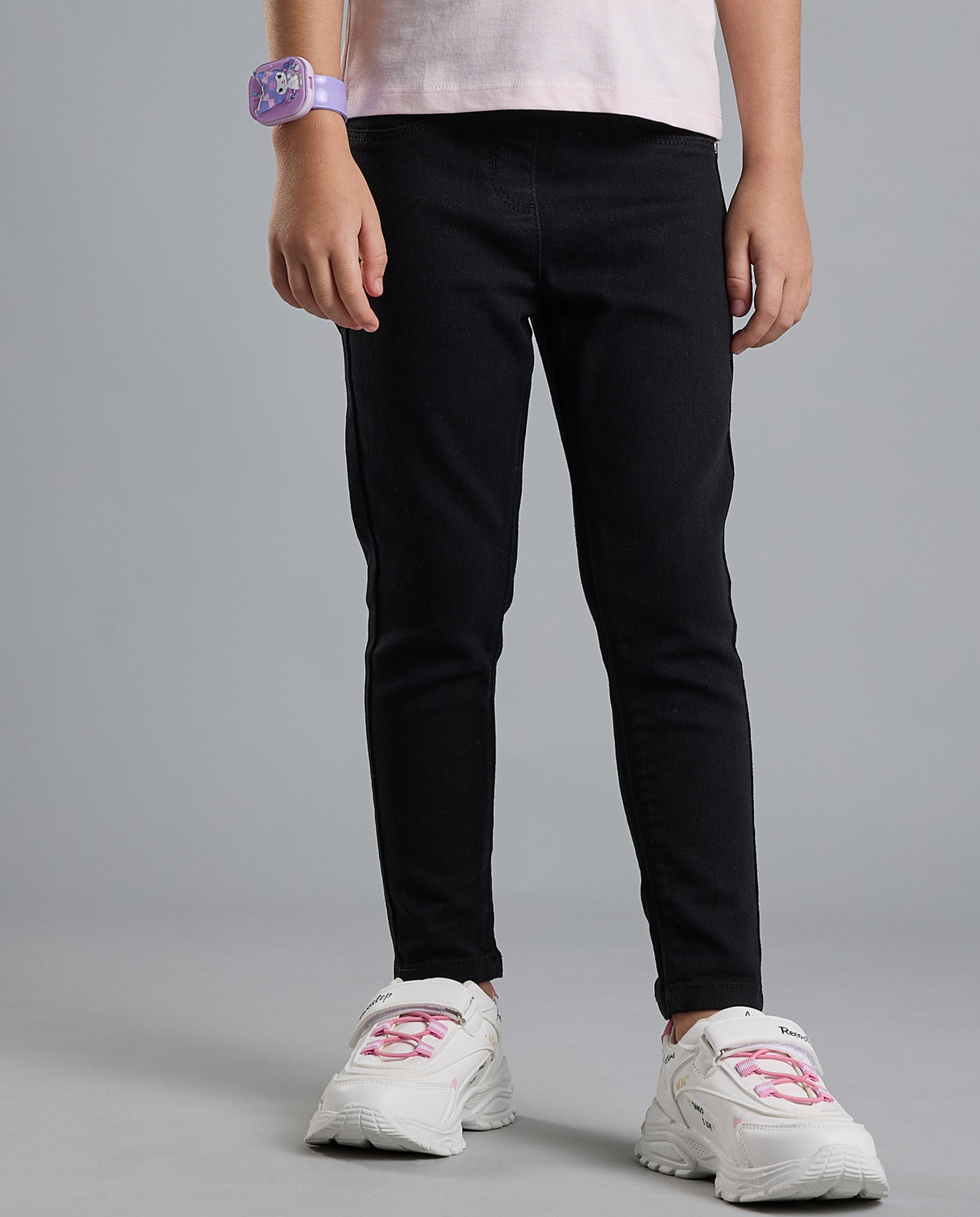 Solid Jeggings with Elastic Waist