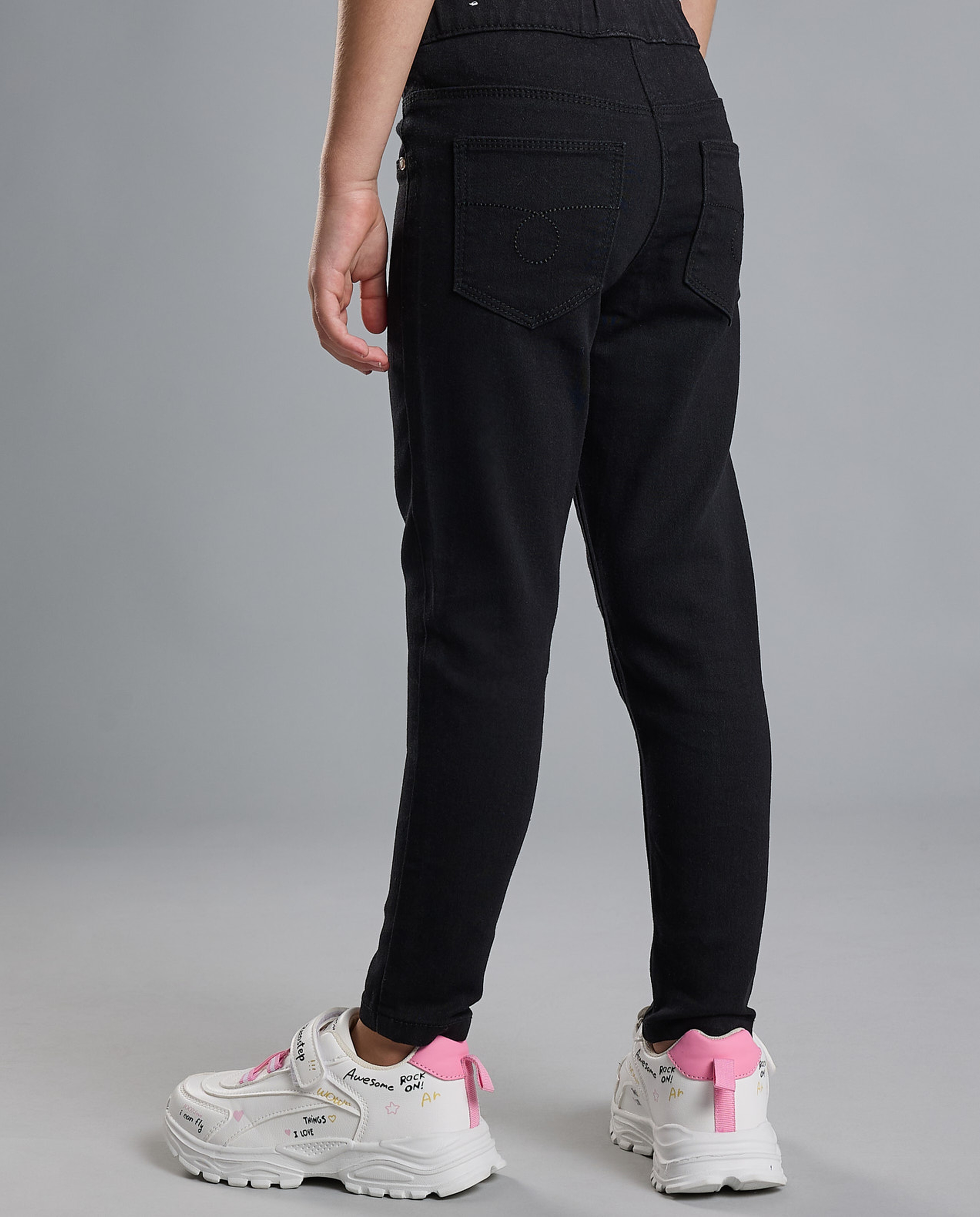 Solid Jeggings with Elastic Waist