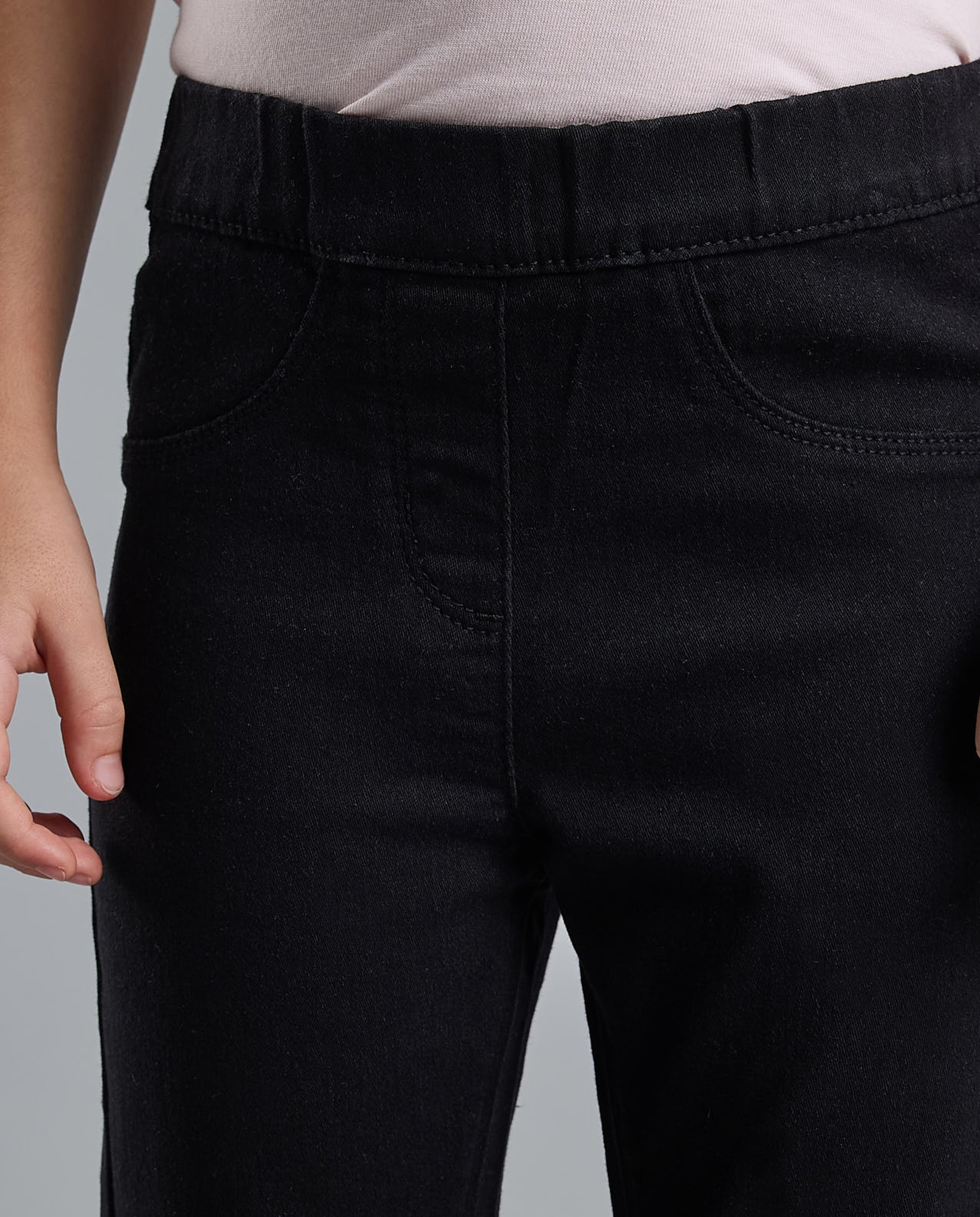 Solid Jeggings with Elastic Waist