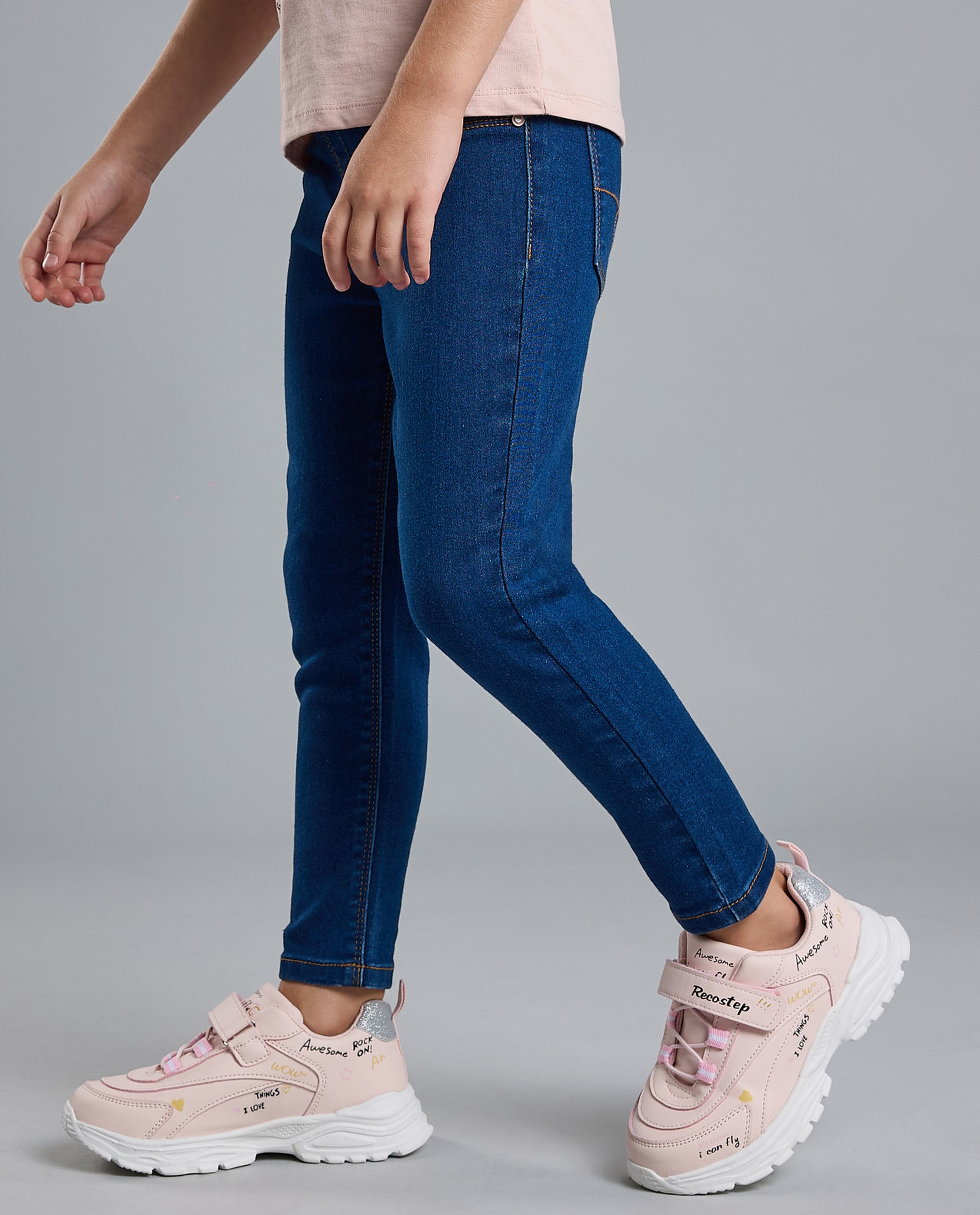 Solid Jeggings with Elastic Waist