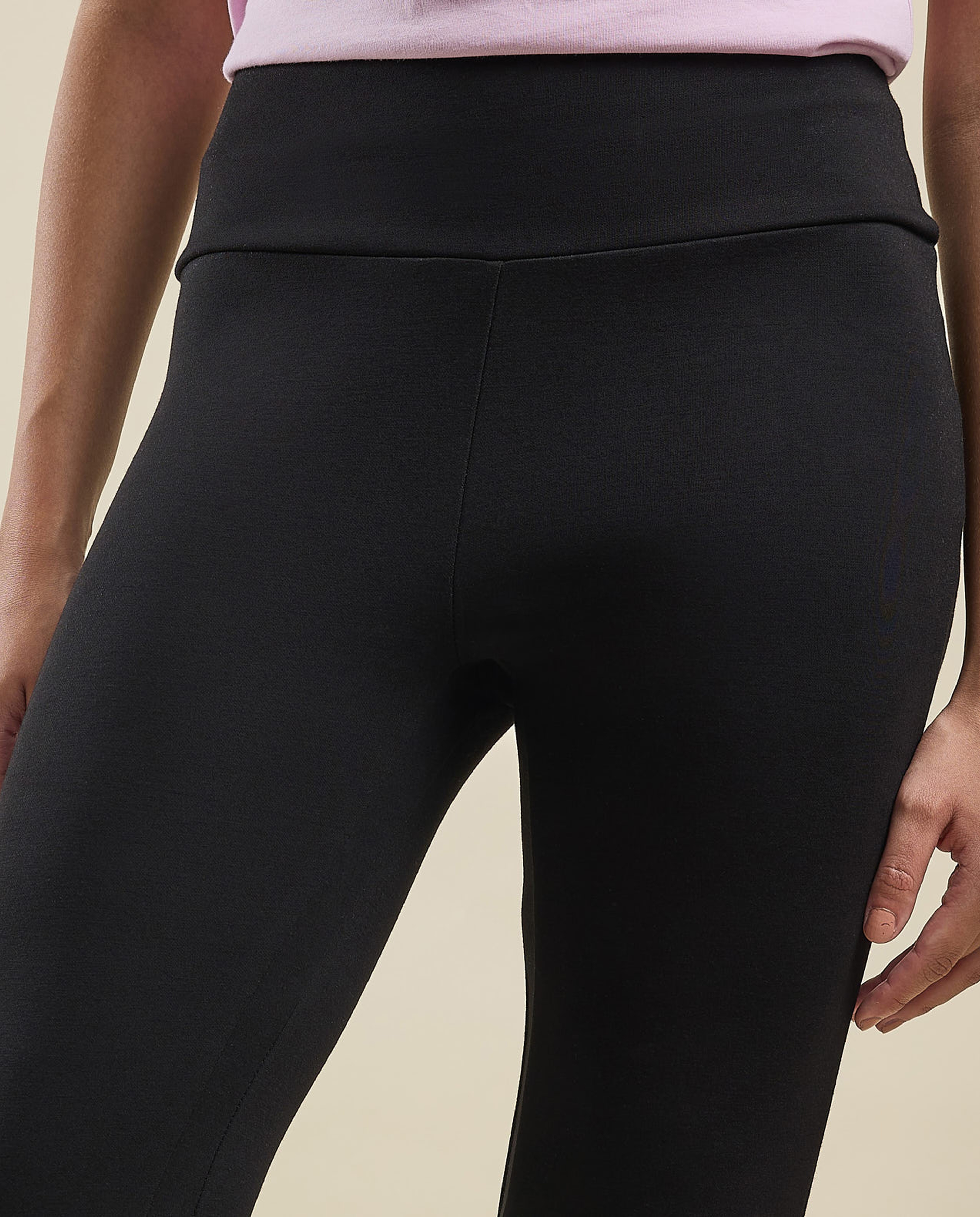 Solid Flared Pants with Elastic Waist