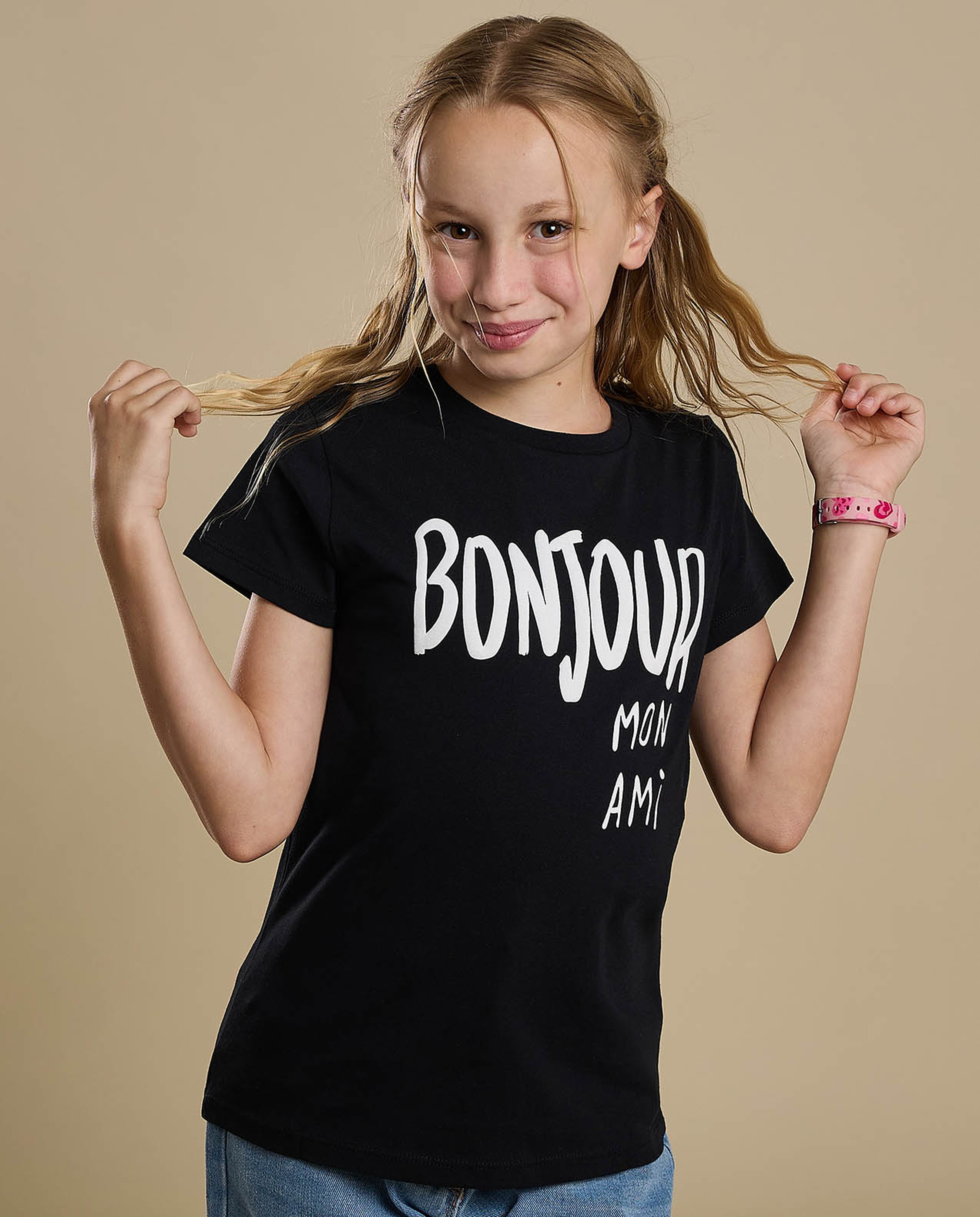 Graphic Print T-Shirt with Crew Neck and Short Sleeves