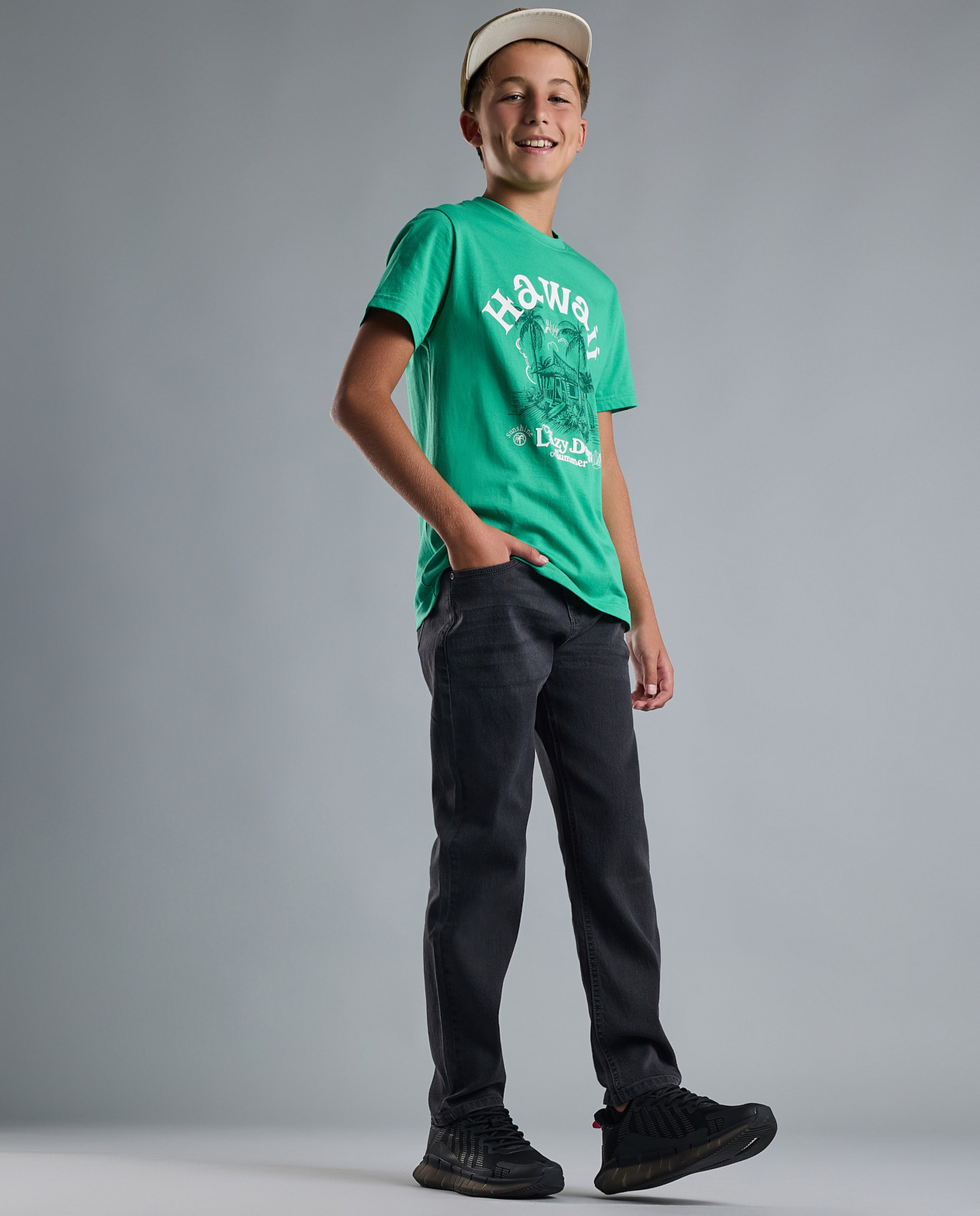 Faded Straight Fit Jeans with Button Closure