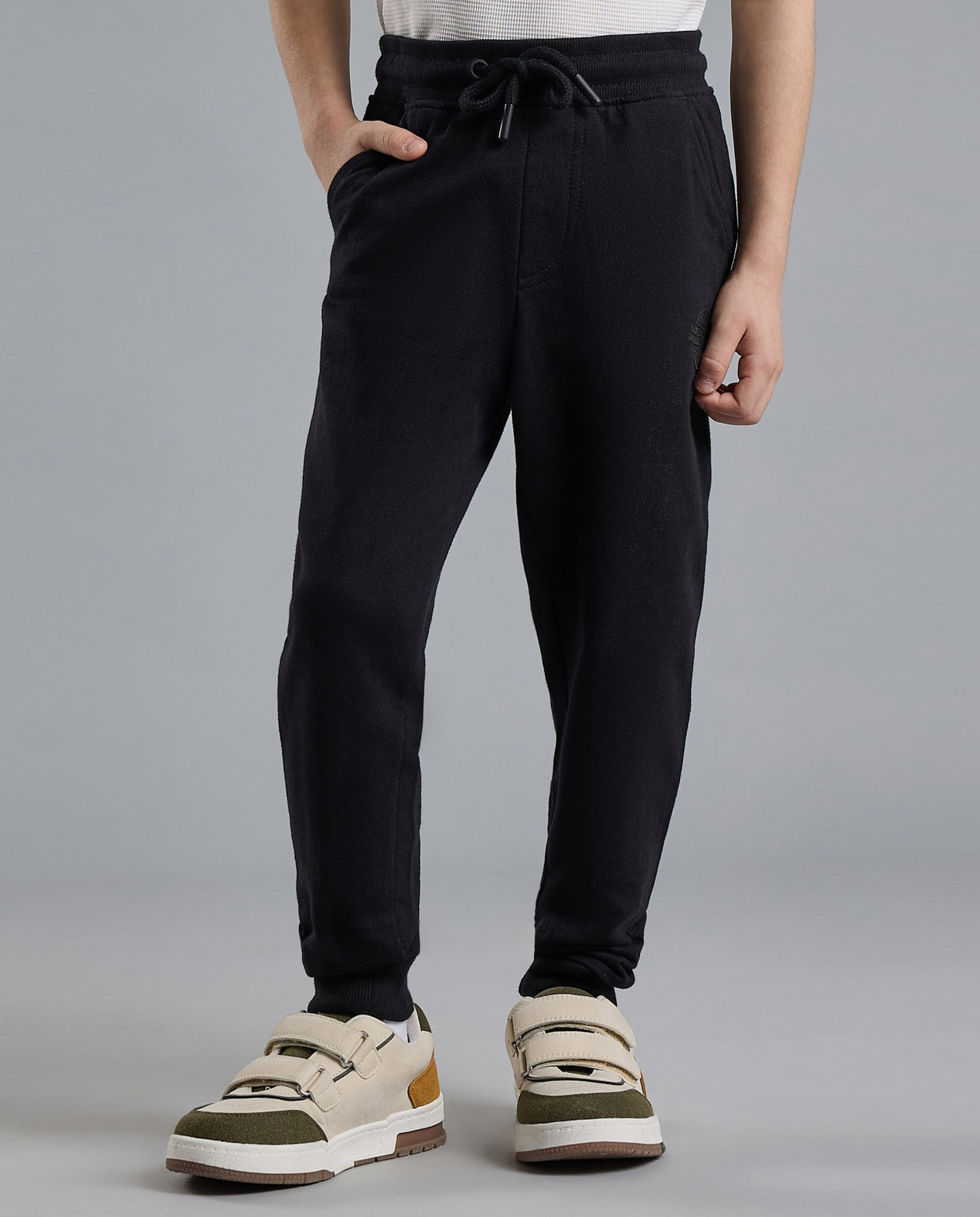 Solid Joggers with Drawstring Waist