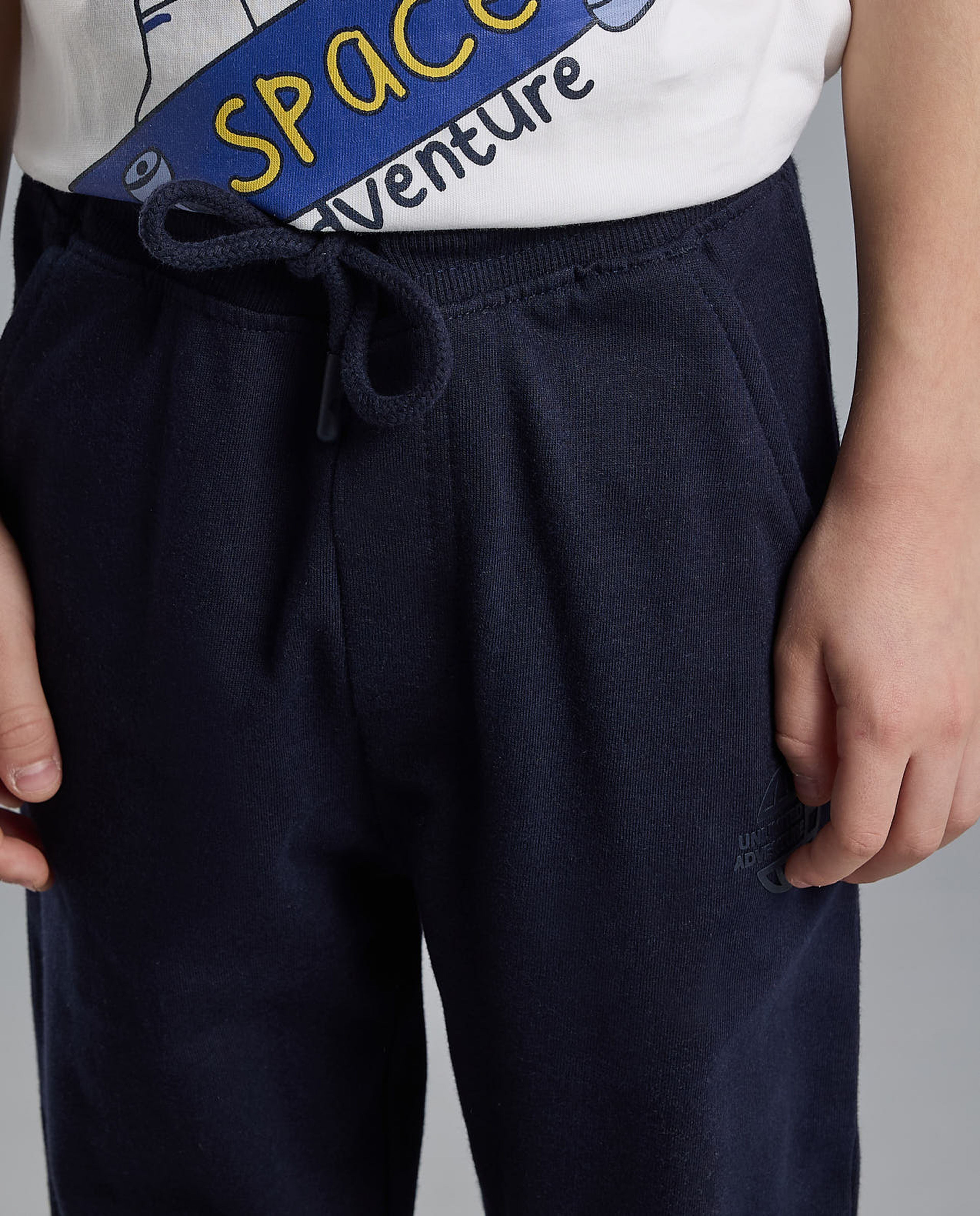 Solid Joggers with Drawstring Waist