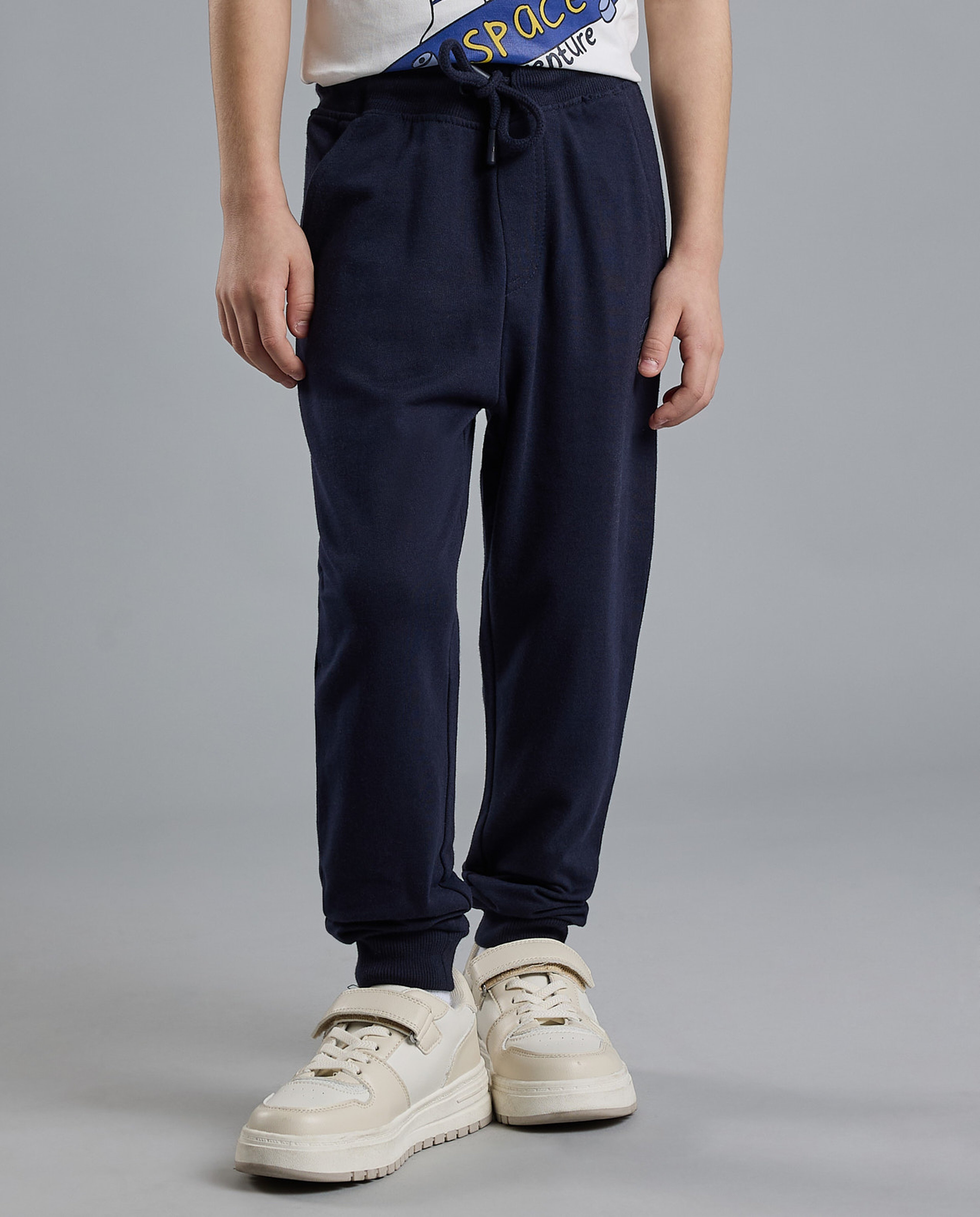 Solid Joggers with Drawstring Waist