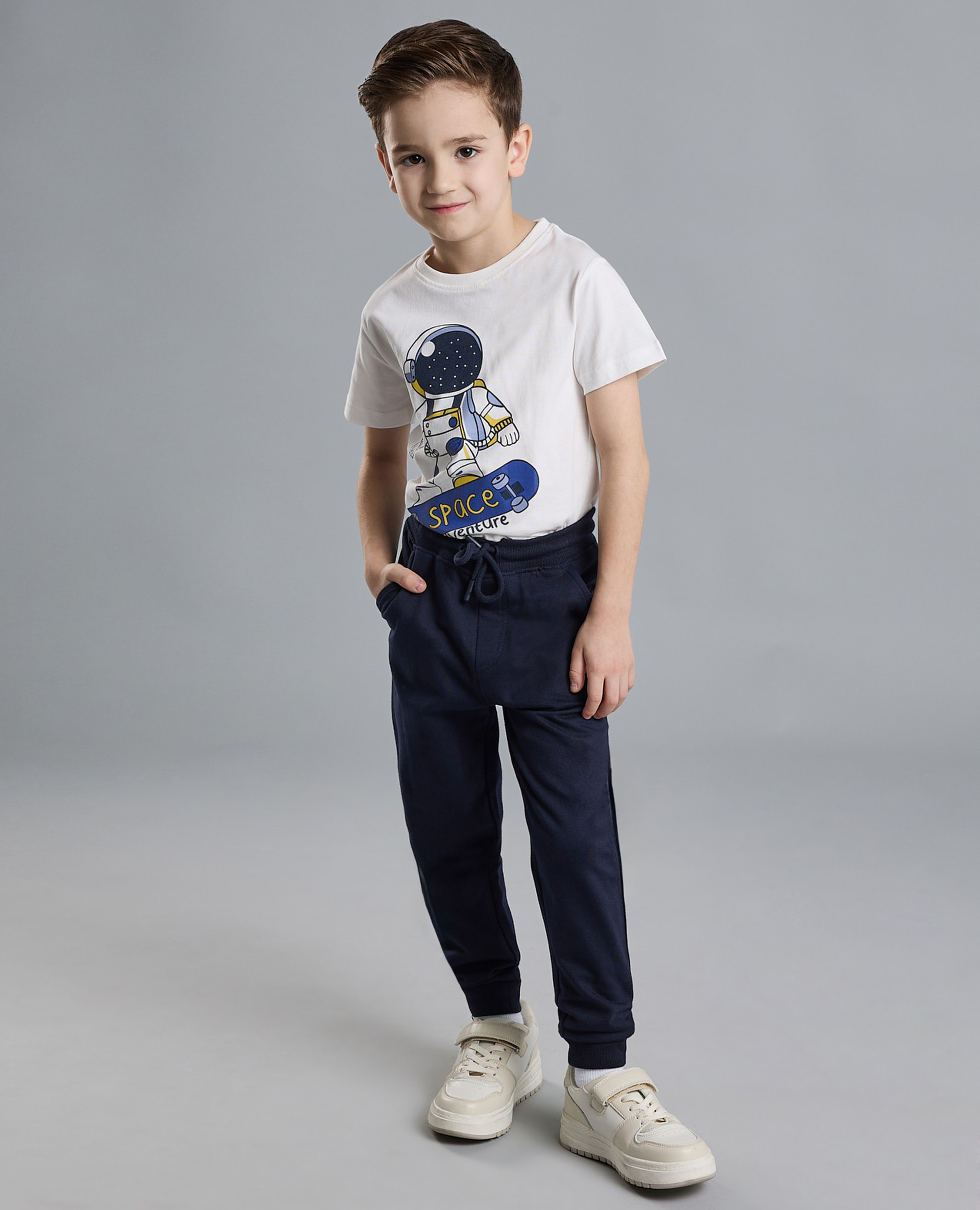 Solid Joggers with Drawstring Waist