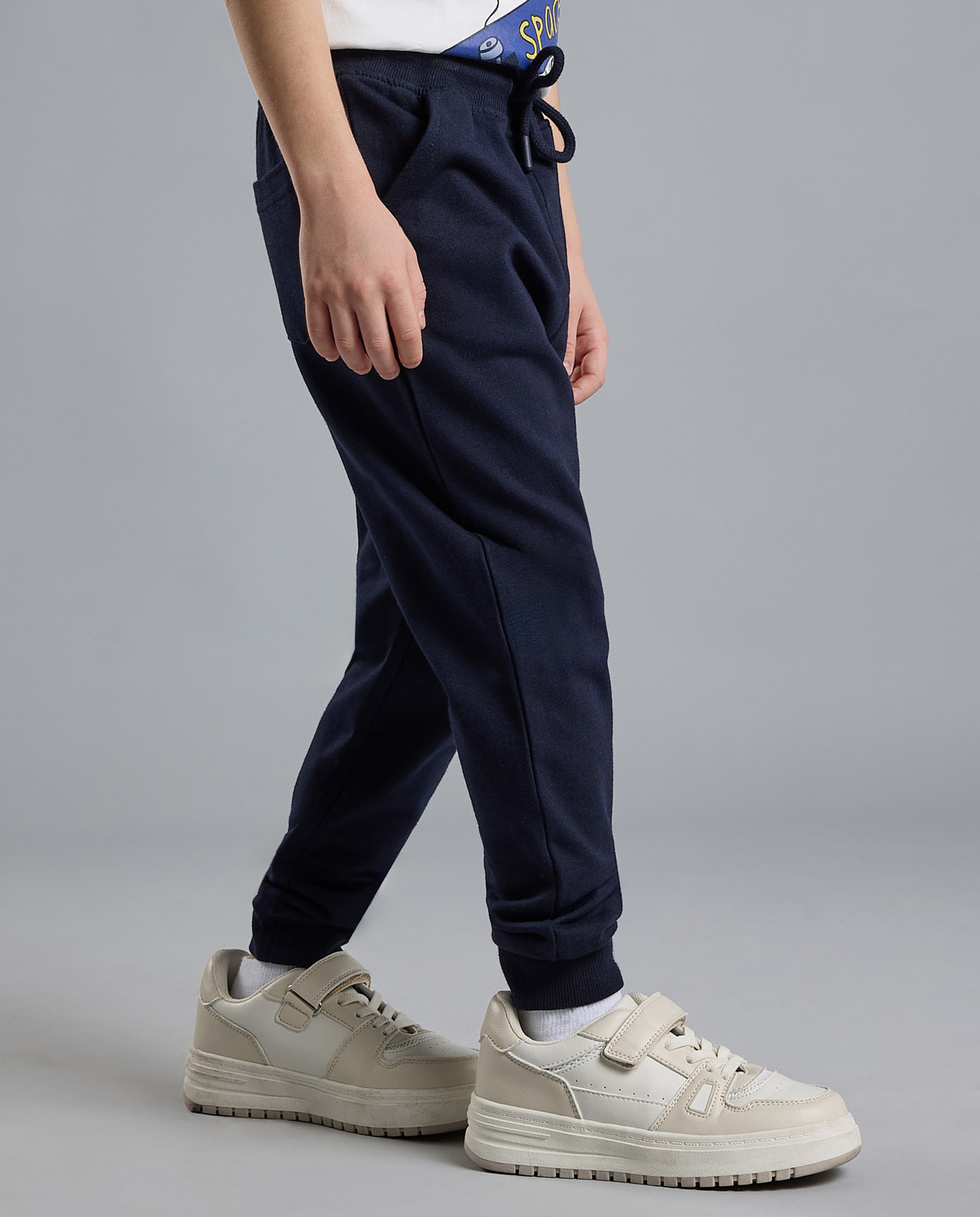 Solid Joggers with Drawstring Waist