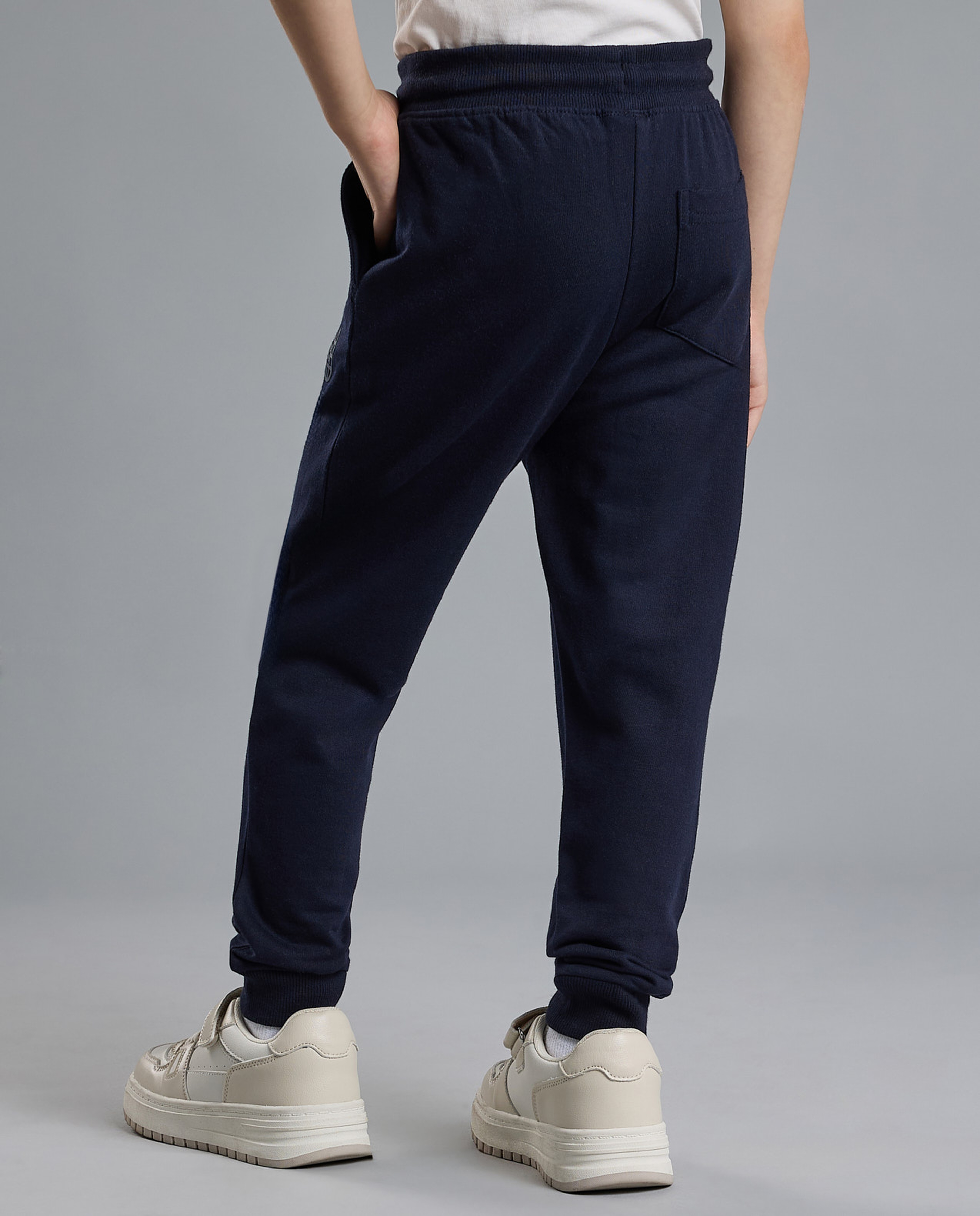 Solid Joggers with Drawstring Waist