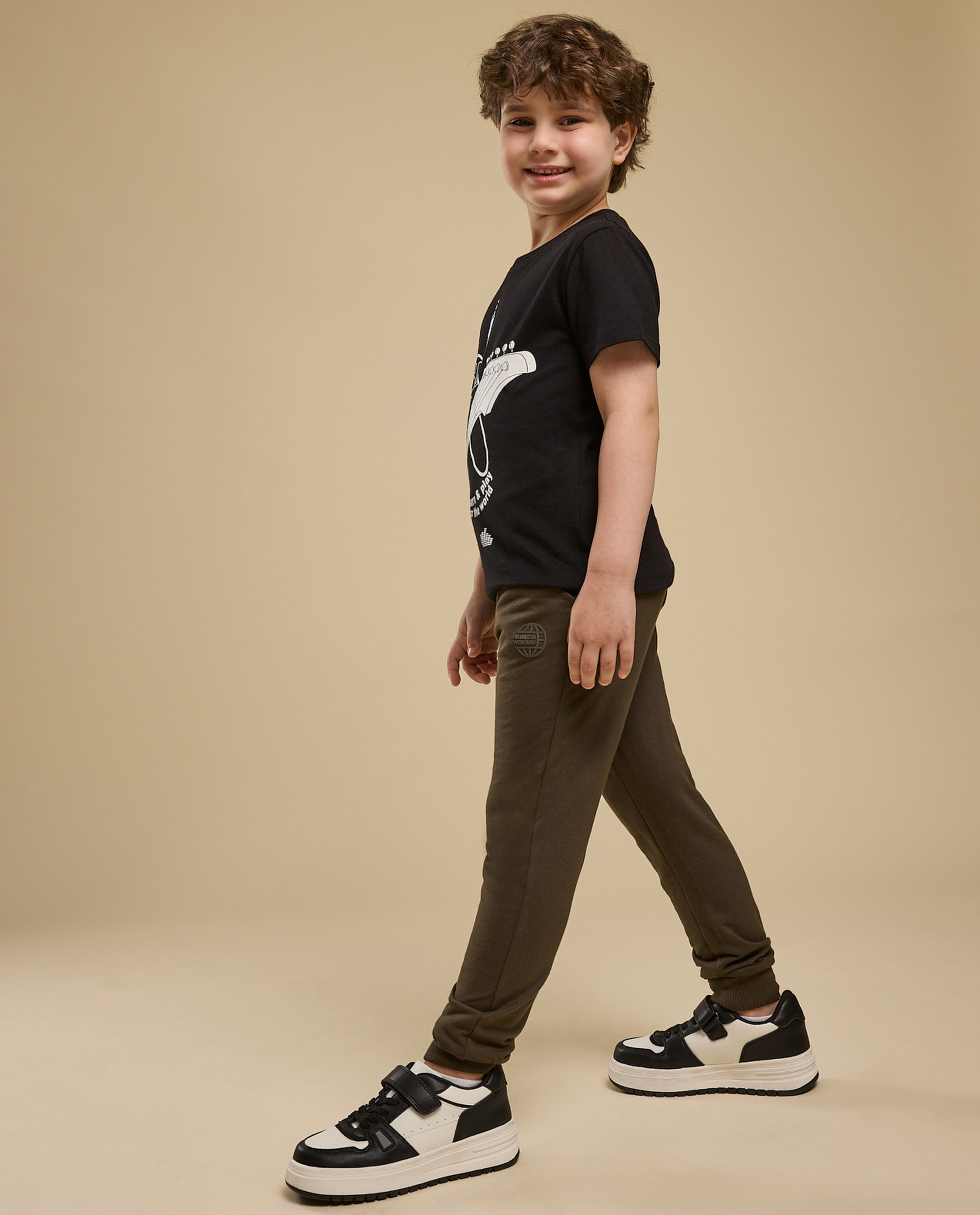 Solid Joggers with Drawstring Waist